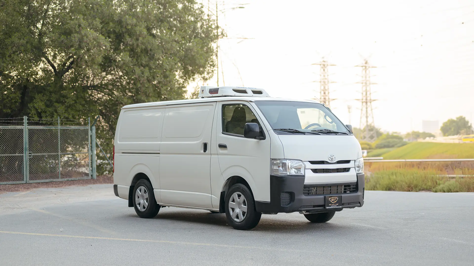 Used 2022 Toyota Hiace GL Standard Roof in White – Right Front Diagonal (45°) View for Sale at First Choice Cars Dubai Sharjah