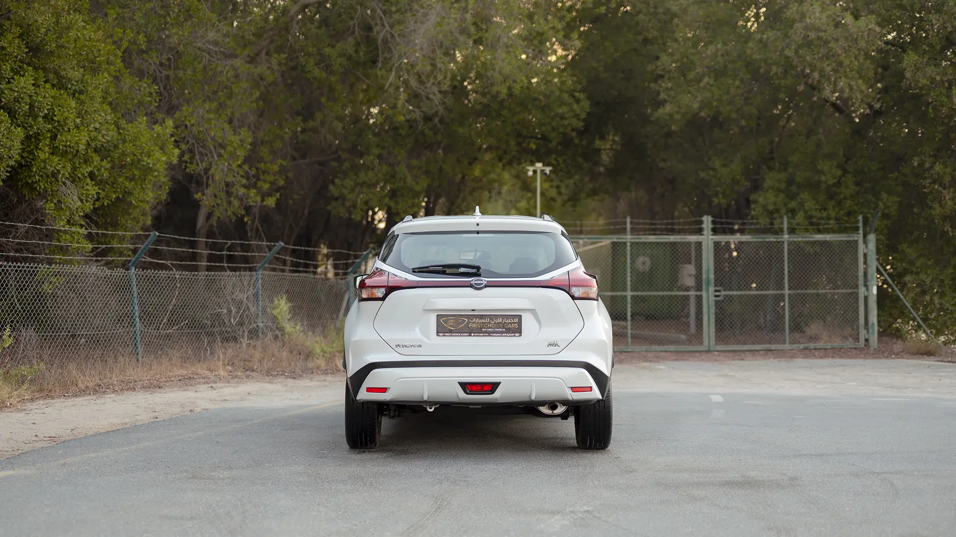 Used 2024 Nissan Kicks SV in White – Back/Rear View for Sale at First Choice Cars Dubai Sharjah