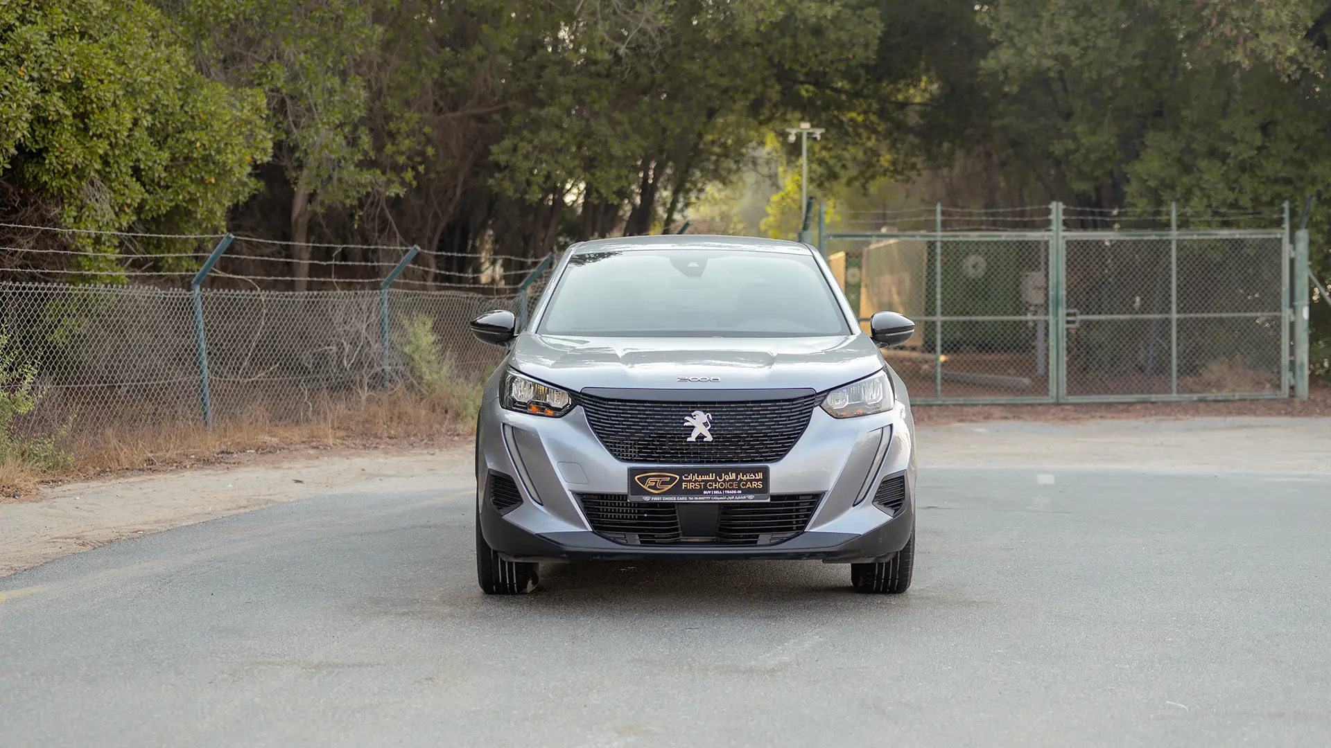 Used 2023 Peugeot 2008 Allure in Silver – Front View for Sale at First Choice Cars Dubai Sharjah