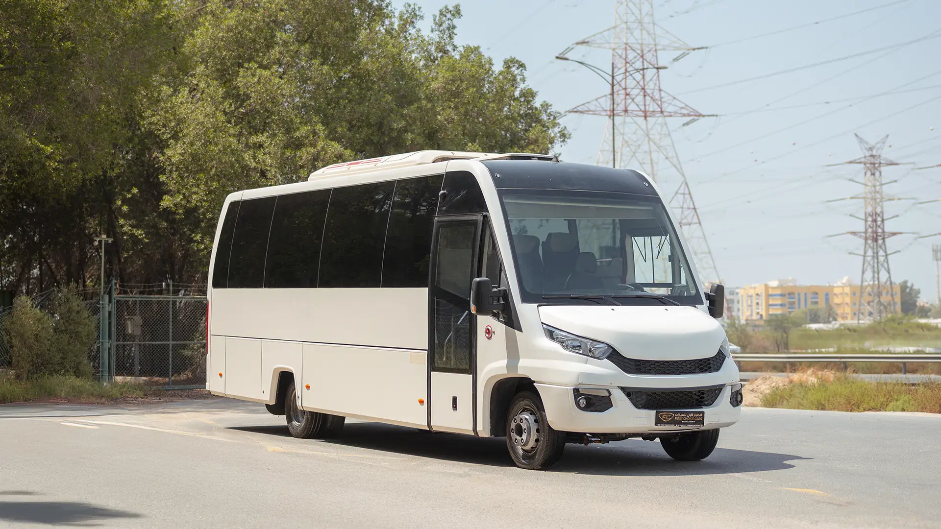 Used 2017 Iveco Caetano Standard in White – Right Front Diagonal (45°) View for Sale at First Choice Cars Dubai Sharjah