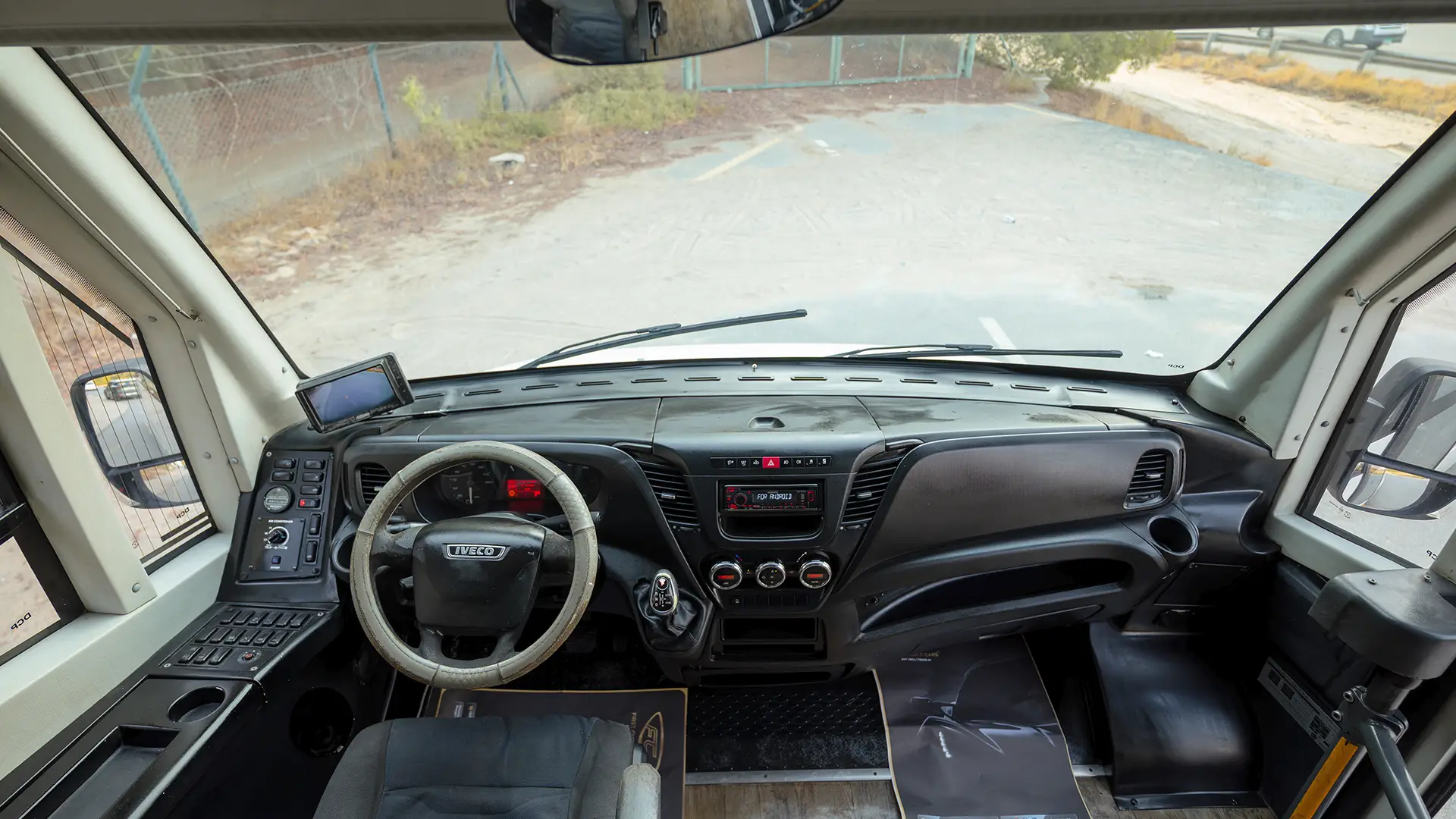 Used 2017 Iveco Caetano Standard in White – Front Cabin / Dashboard Full View for Sale at First Choice Cars Dubai Sharjah