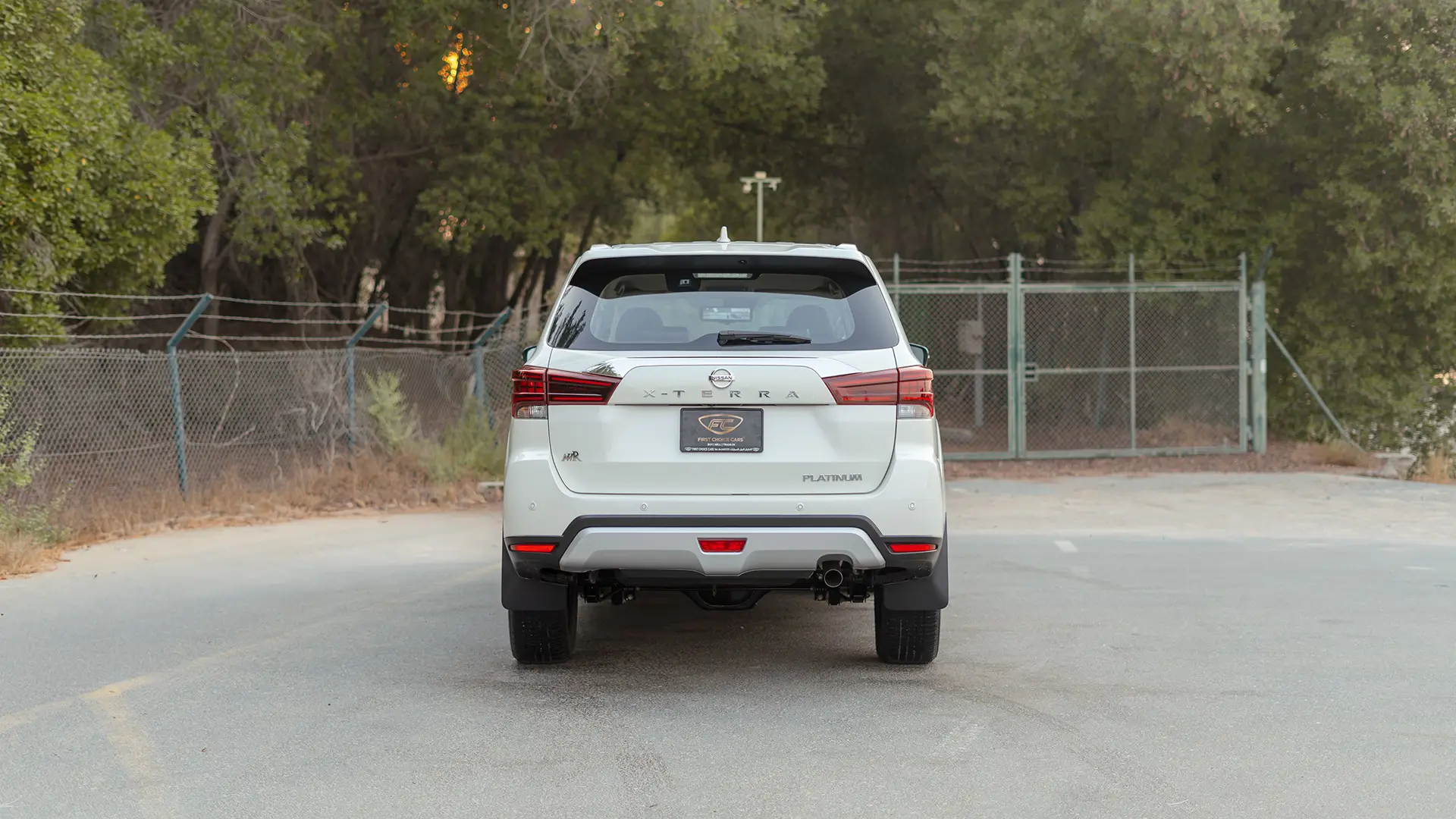 Used 2024 Nissan Xterra Platinum in White – Back/Rear View for Sale at First Choice Cars Dubai Sharjah