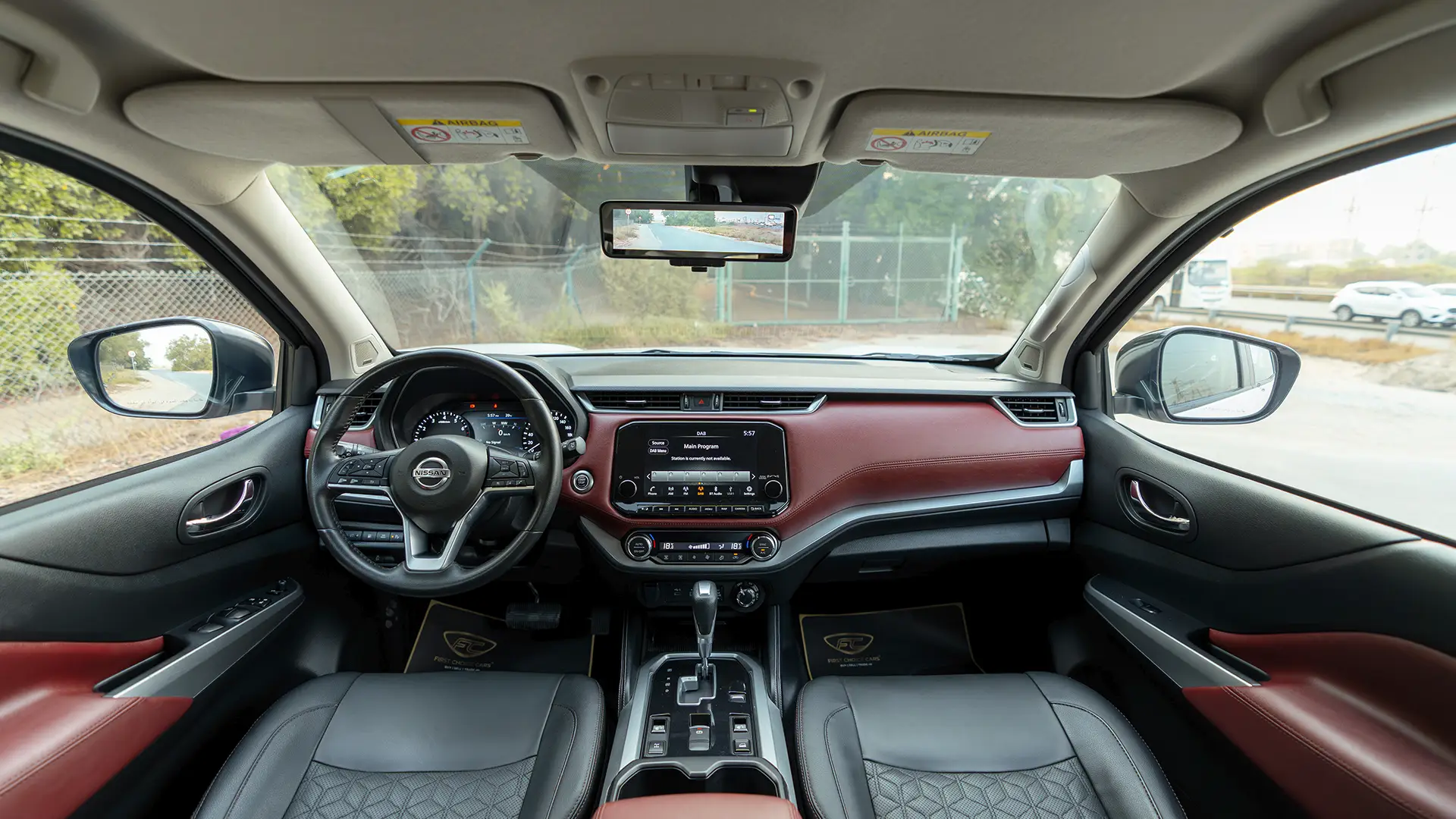 Used 2024 Nissan Xterra Platinum in White – Front Cabin / Dashboard Full View for Sale at First Choice Cars Dubai Sharjah