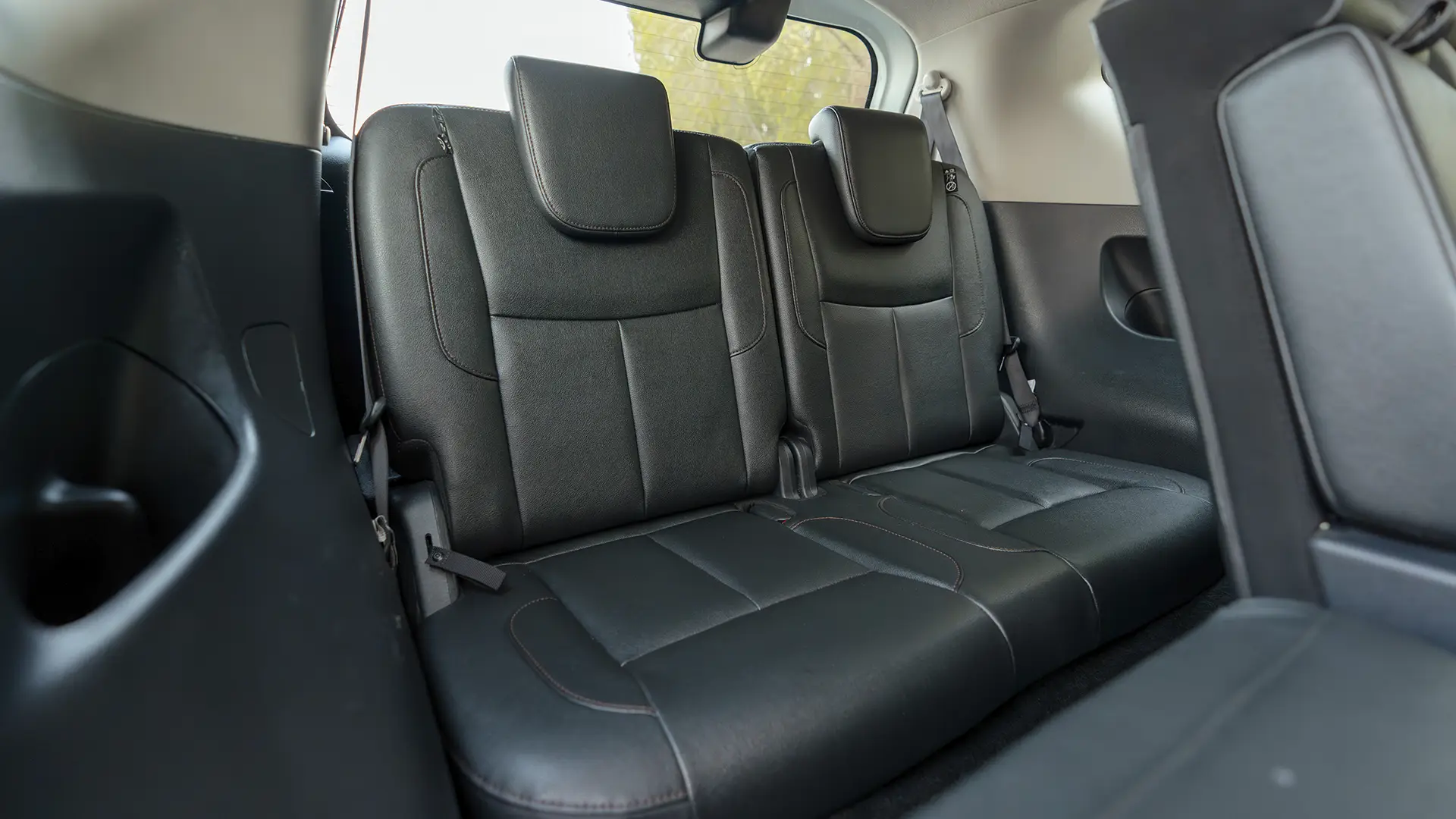 Used 2024 Nissan Xterra Platinum in White – Third Row Right Seat View for Sale at First Choice Cars Dubai Sharjah