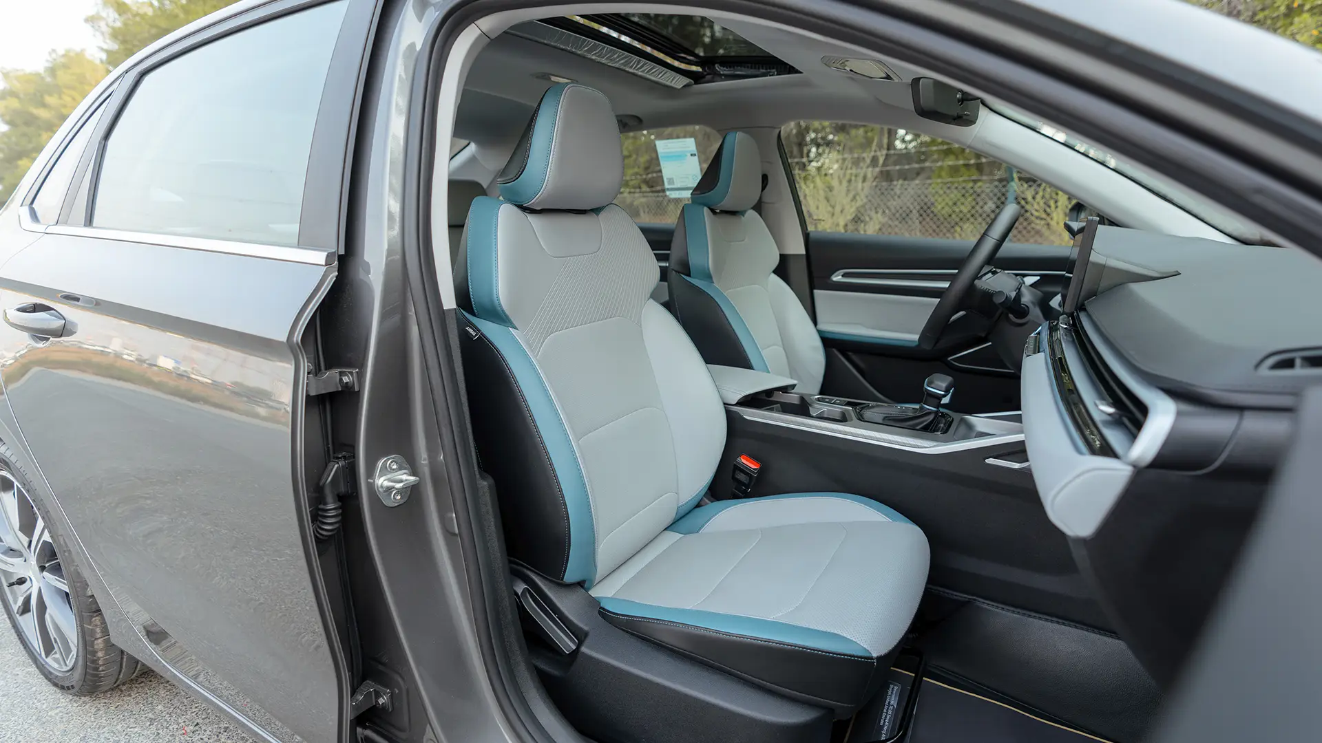 Used 2025 Geely Emgrand GF in Grey – Front Passenger Side Cabin View for Sale at First Choice Cars Dubai Sharjah