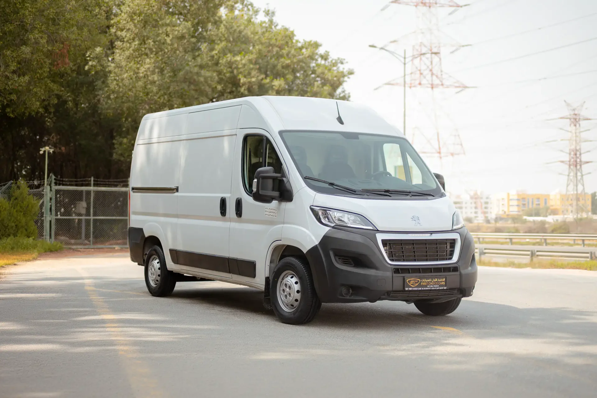 Used 2022 Peugeot Boxer L2H2 in White – Right Front Diagonal (45°) View for Sale at First Choice Cars Dubai Sharjah