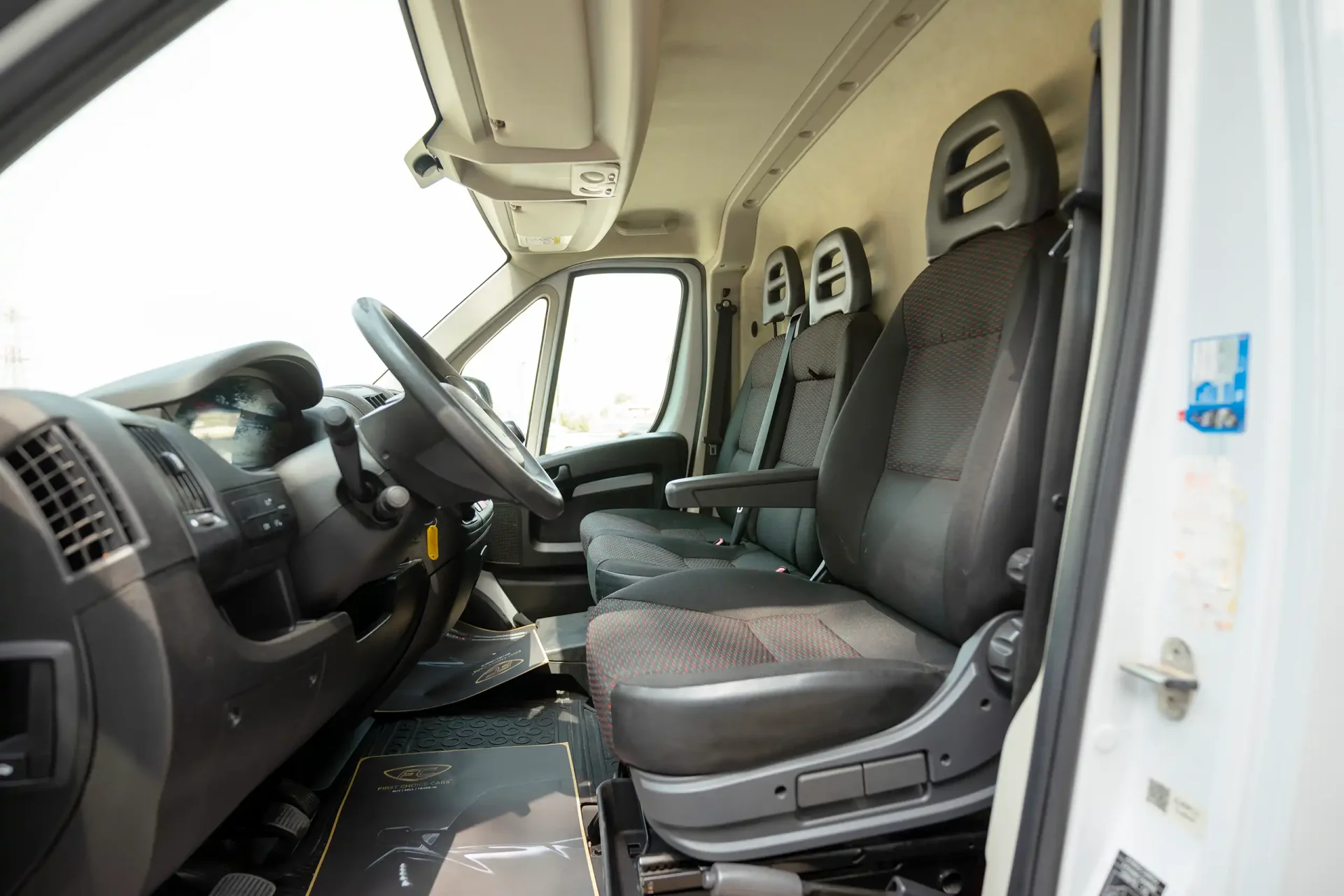 Used 2022 Peugeot Boxer L2H2 in White – Front Driver Side Cabin View for Sale at First Choice Cars Dubai Sharjah