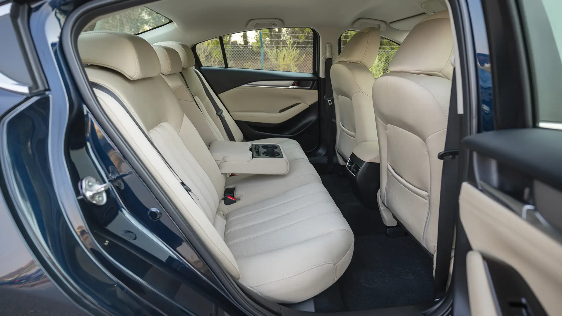 Used 2025 Mazda 6 Pure in Blue – Rear Passenger Side Cabin View for Sale at First Choice Cars Dubai Sharjah