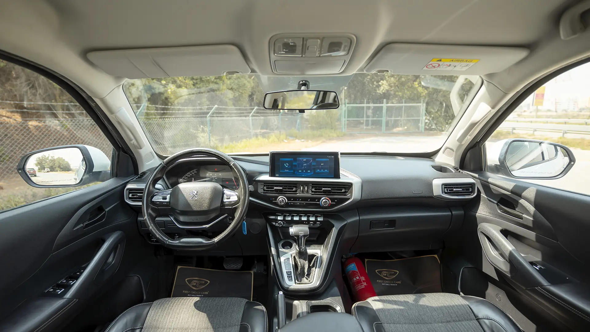 Used 2023 Peugeot Landtrek Double Cabin in White – Front Cabin / Dashboard Full View for Sale at First Choice Cars Dubai Sharjah