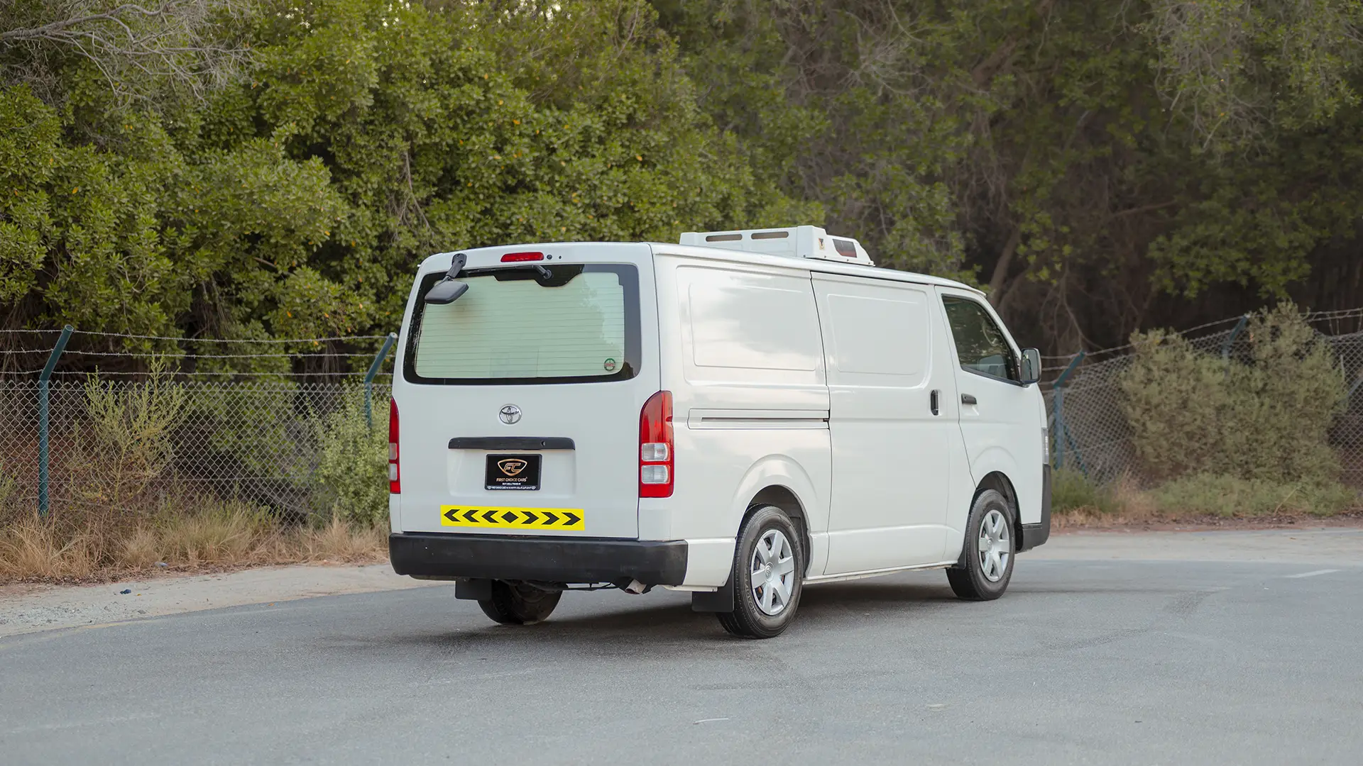 Used 2022 Toyota Hiace GL Standard Roof in White – Right Back Diagonal (45°) View for Sale at First Choice Cars Dubai Sharjah