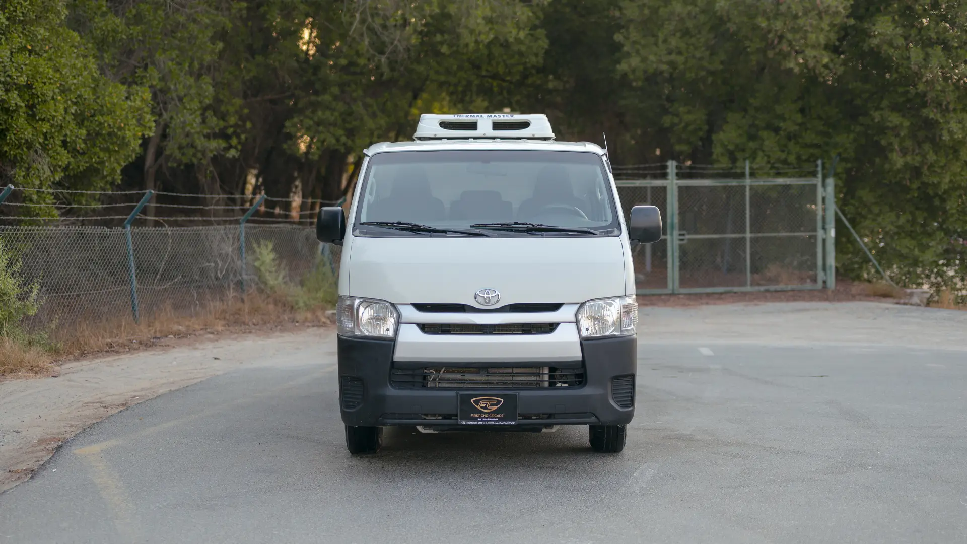 Used 2022 Toyota Hiace GL Standard Roof in White – Front View for Sale at First Choice Cars Dubai Sharjah