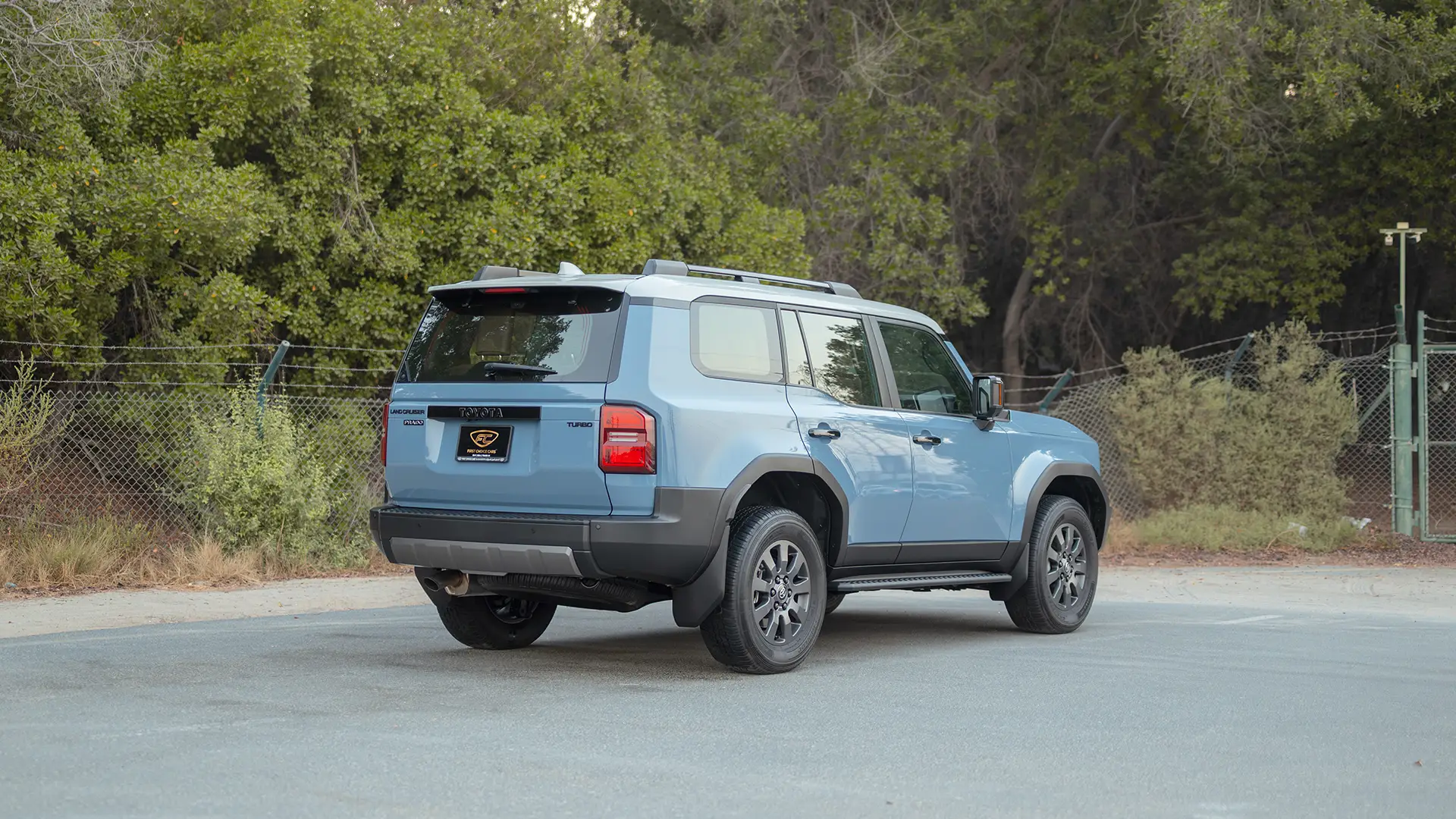 Used 2025 Toyota Prado Adventure in Blue – Right Back Diagonal (45°) View for Sale at First Choice Cars Dubai Sharjah