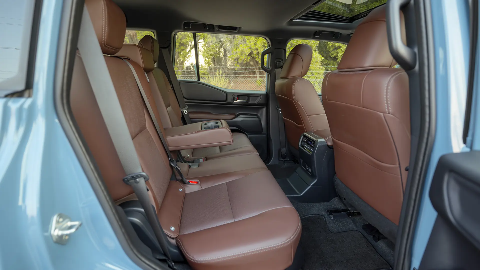 Used 2025 Toyota Prado Adventure in Blue – Rear Passenger Side Cabin View for Sale at First Choice Cars Dubai Sharjah
