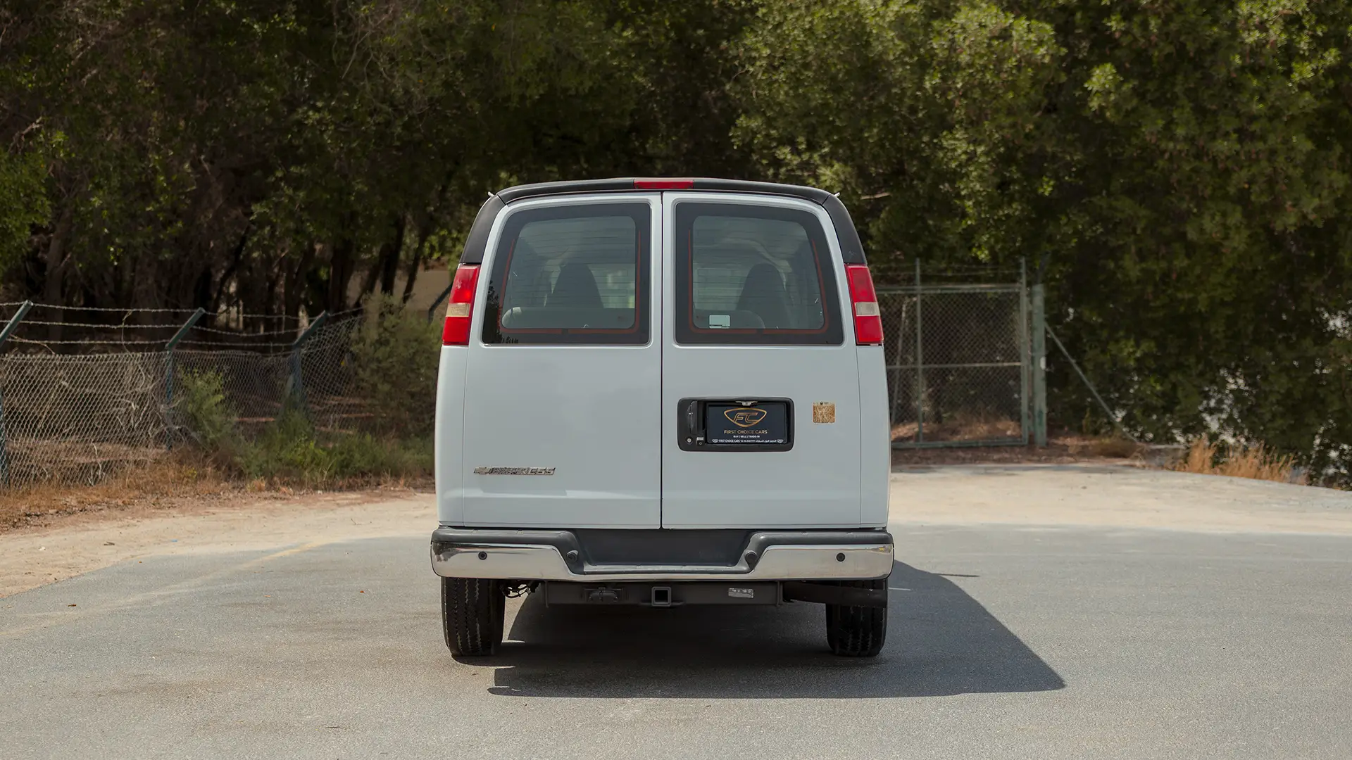 Used 2020 Chevrolet Express LS in White – Back/Rear View for Sale at First Choice Cars Dubai Sharjah