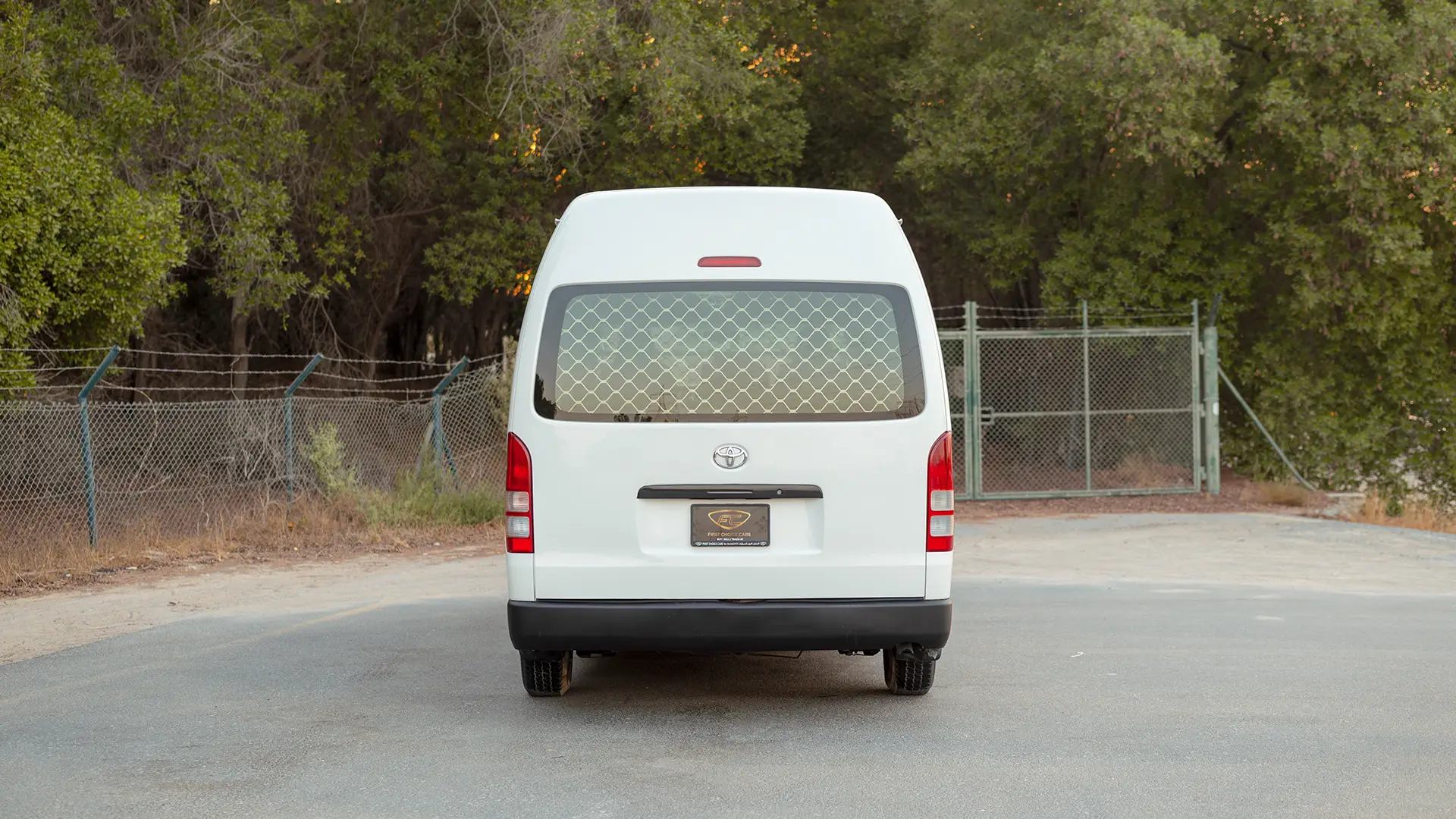 Used 2012 Toyota Hiace GL High Roof in White – Back/Rear View for Sale at First Choice Cars Dubai Sharjah