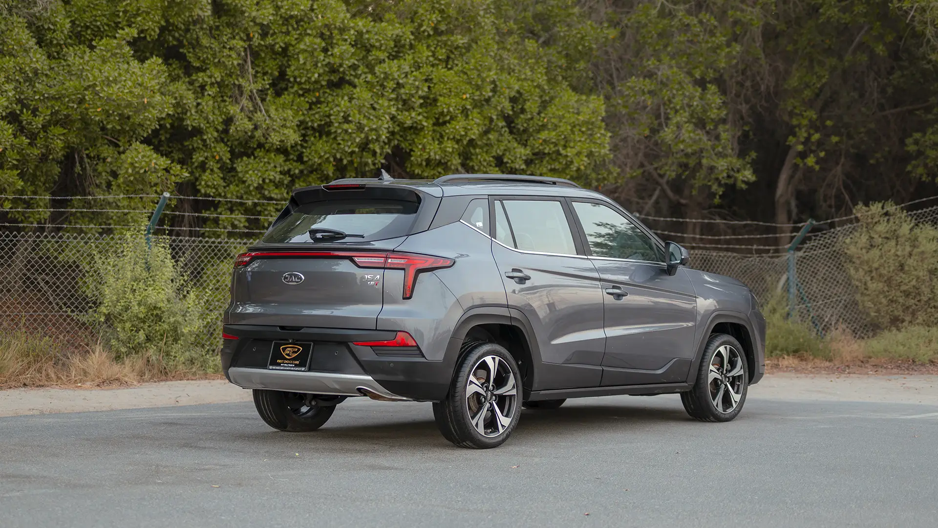 Used 2023 JAC JS4 Intelligent in Grey – Right Back Diagonal (45°) View for Sale at First Choice Cars Dubai Sharjah