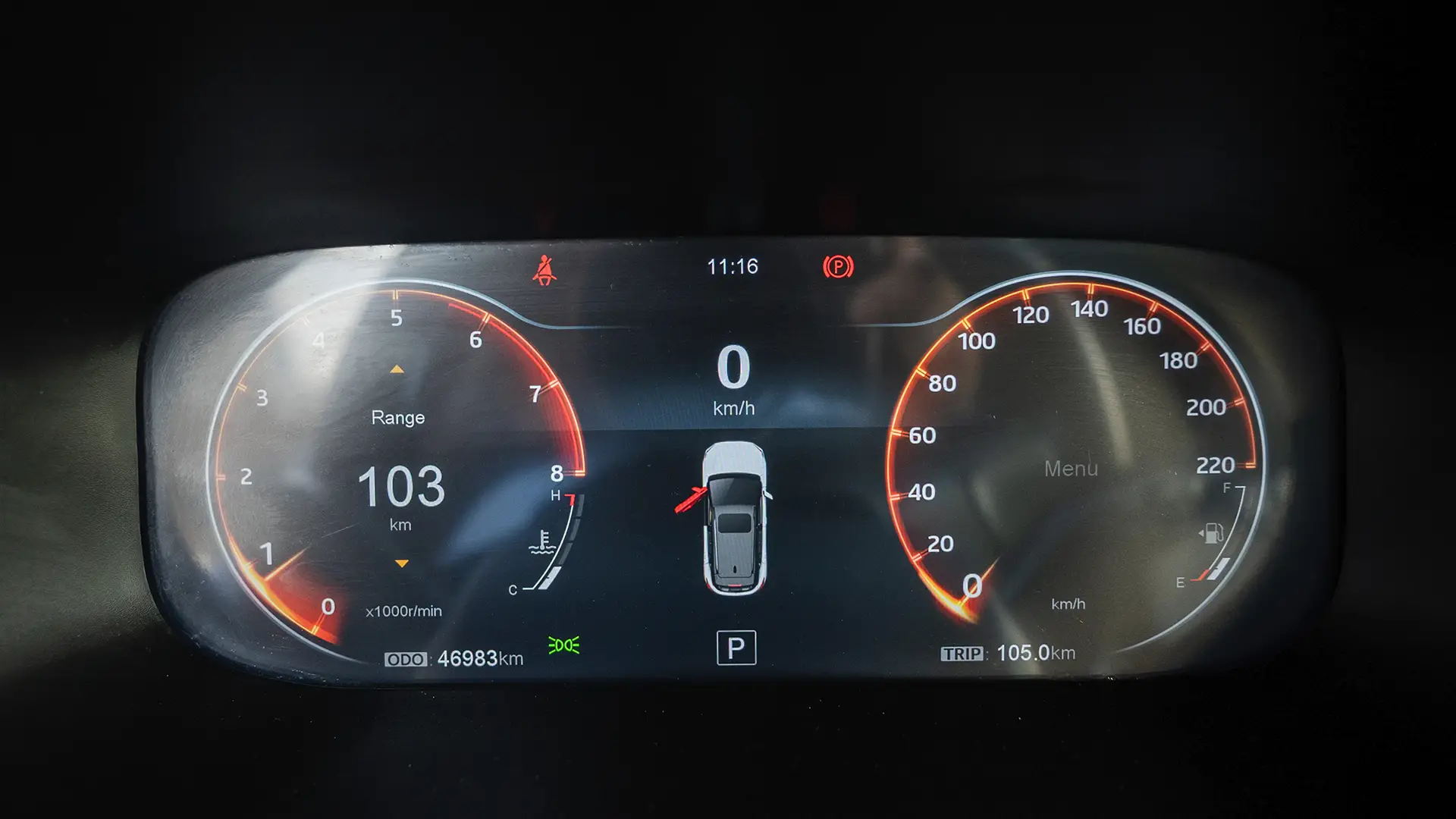 Used 2023 JAC JS4 Intelligent in Grey – Odometer / Mileage Reading View for Sale at First Choice Cars Dubai Sharjah