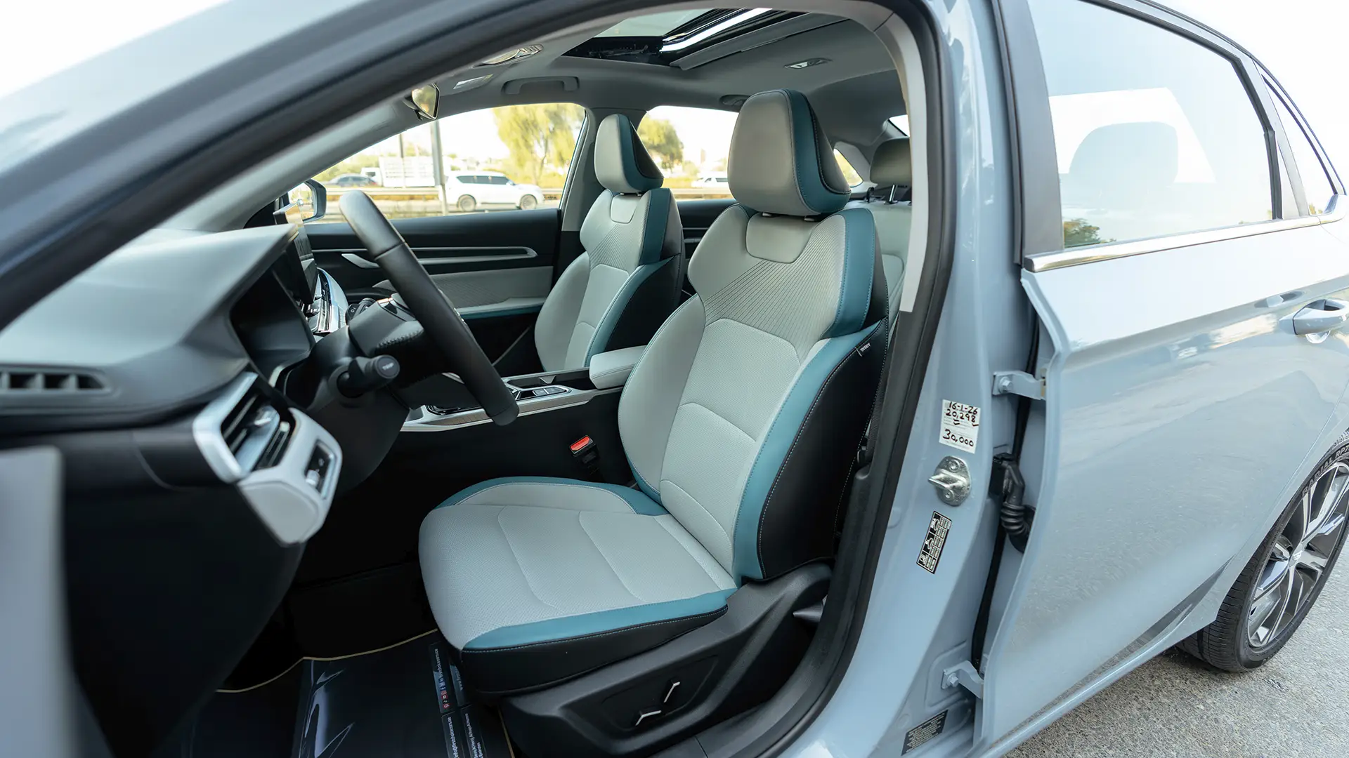 Used 2026 Geely Emgrand GF in Blue – Front Driver Side Cabin View for Sale at First Choice Cars Dubai Sharjah