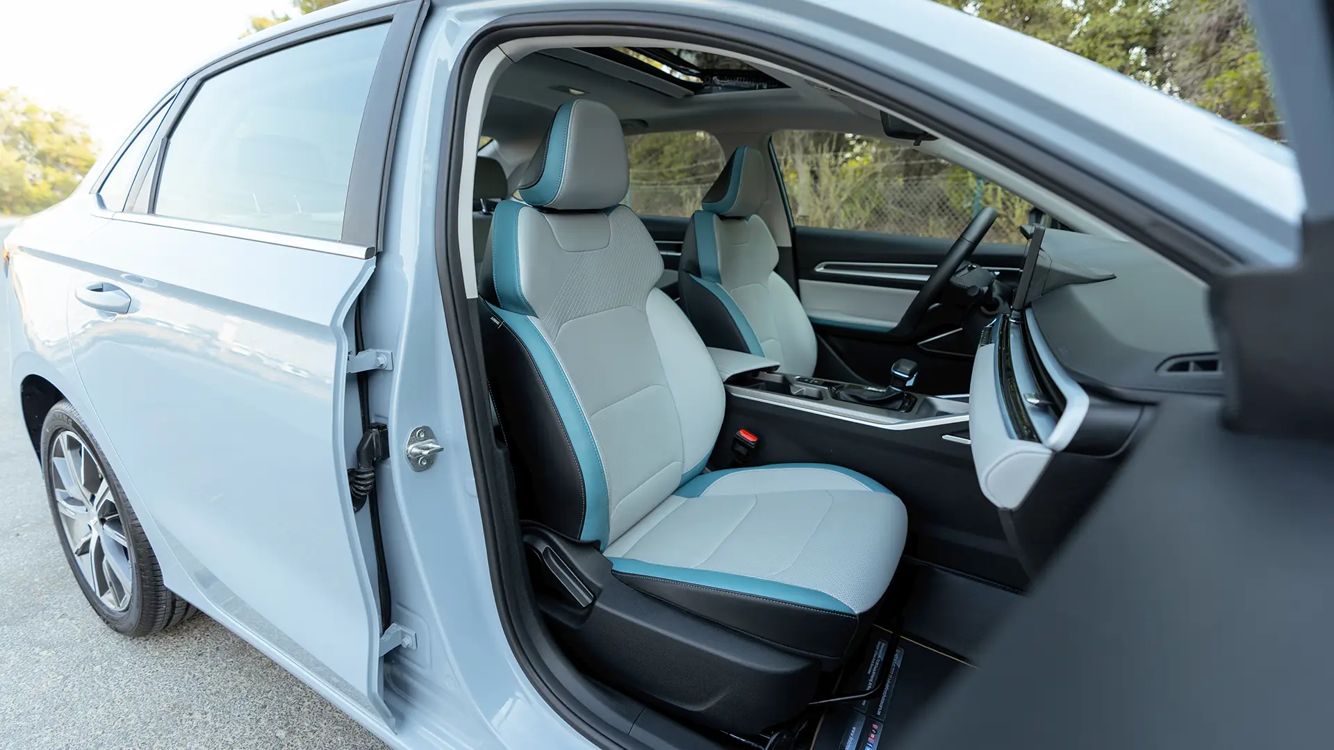 Used 2026 Geely Emgrand GF in Blue – Front Passenger Side Cabin View for Sale at First Choice Cars Dubai Sharjah