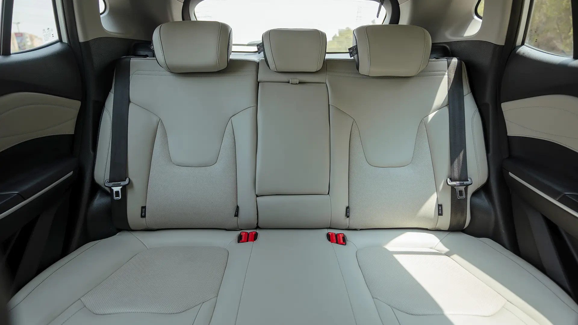 Used 2023 JAC JS4 Intelligent in White – Rear Seat View for Sale at First Choice Cars Dubai Sharjah