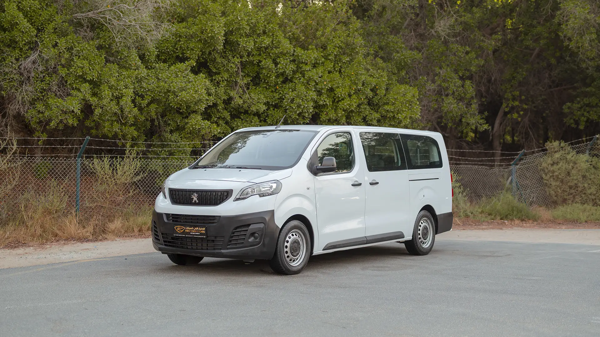 Used 2024 Peugeot Traveller L3 Vip in White – Left Front Diagonal (45°) View for Sale at First Choice Cars Dubai Sharjah