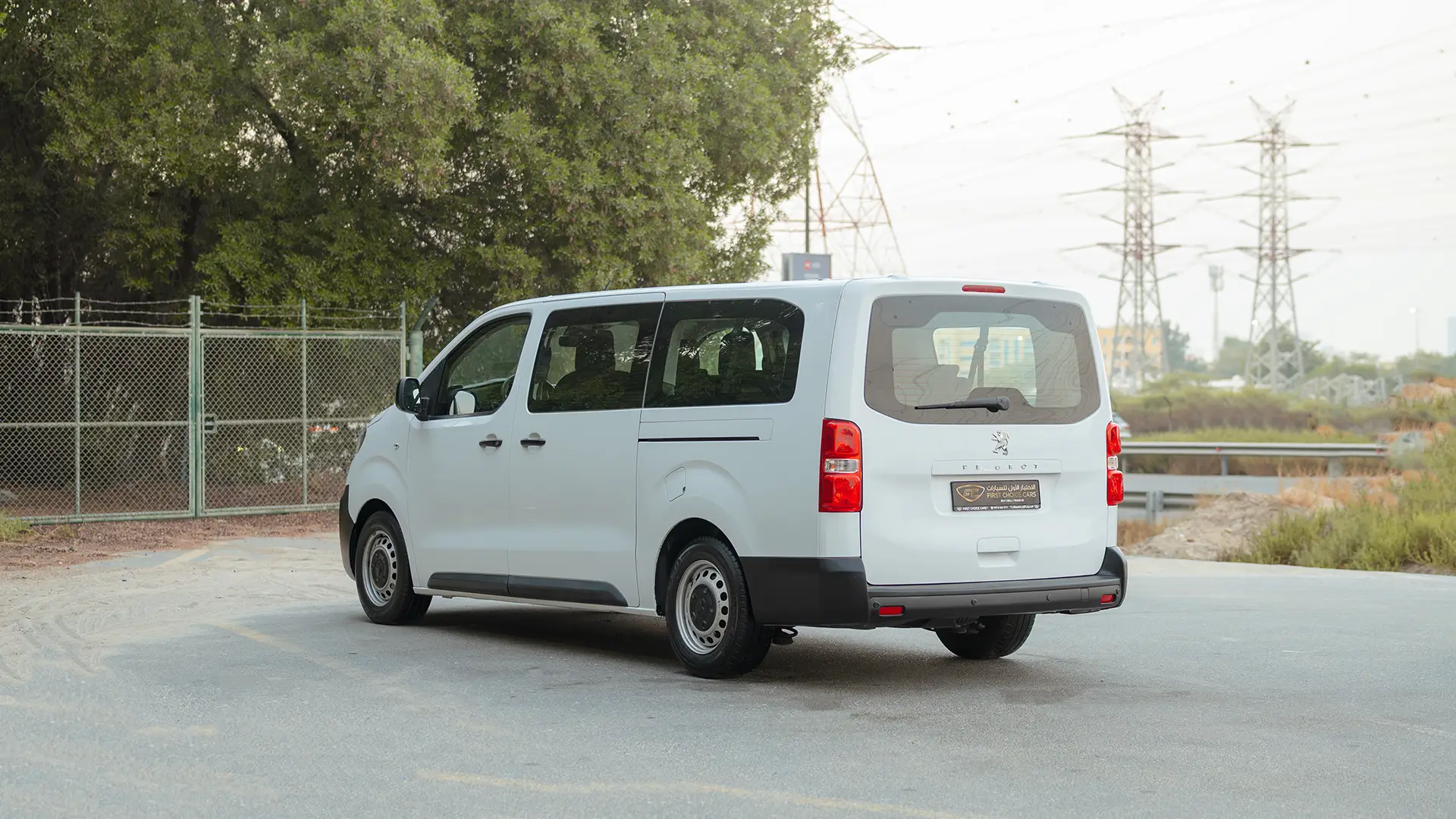 Used 2024 Peugeot Traveller L3 Vip in White – Left Back Diagonal (45°) View for Sale at First Choice Cars Dubai Sharjah