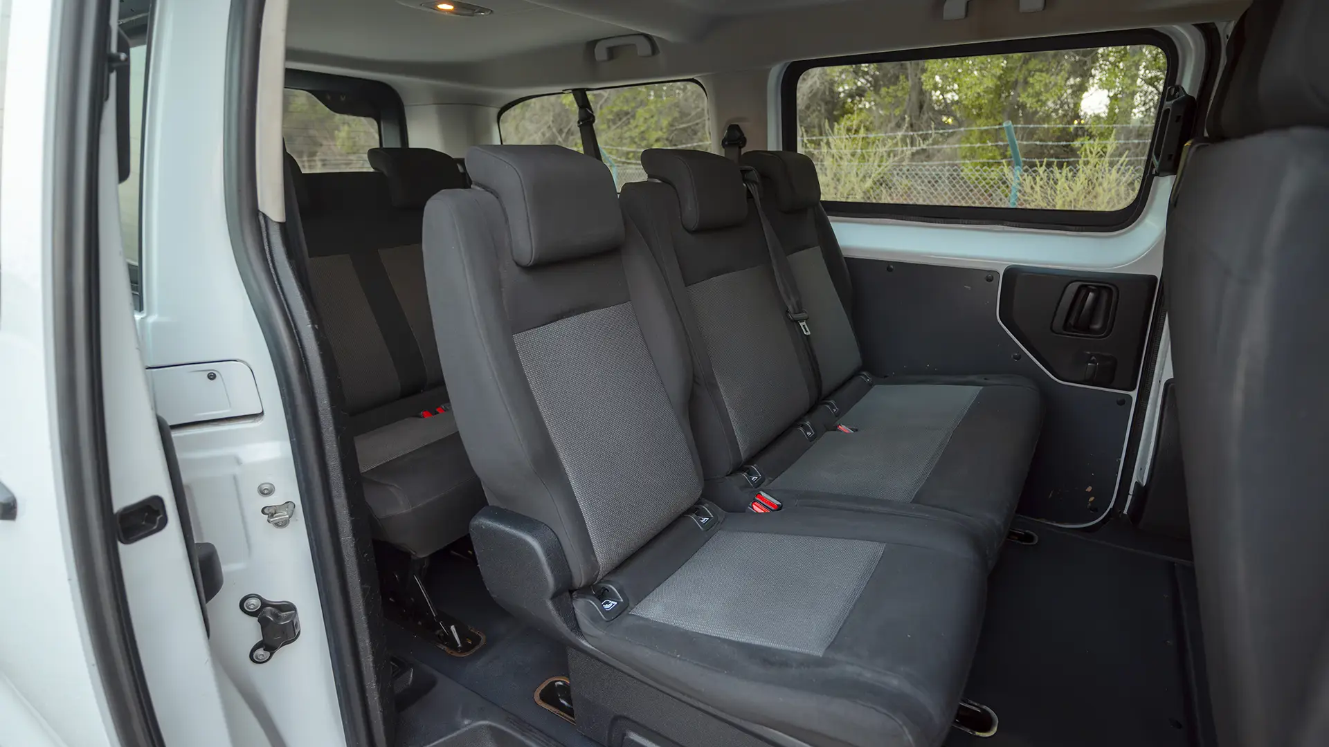 Used 2024 Peugeot Traveller L3 Vip in White – Rear Passenger Side Cabin View for Sale at First Choice Cars Dubai Sharjah