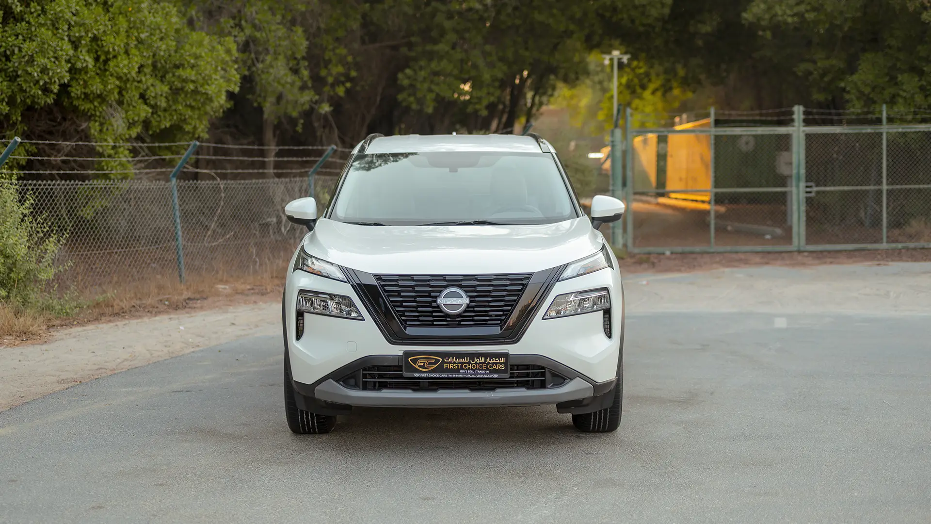 Used 2024 Nissan X-Trail S in White – Front View for Sale at First Choice Cars Dubai Sharjah
