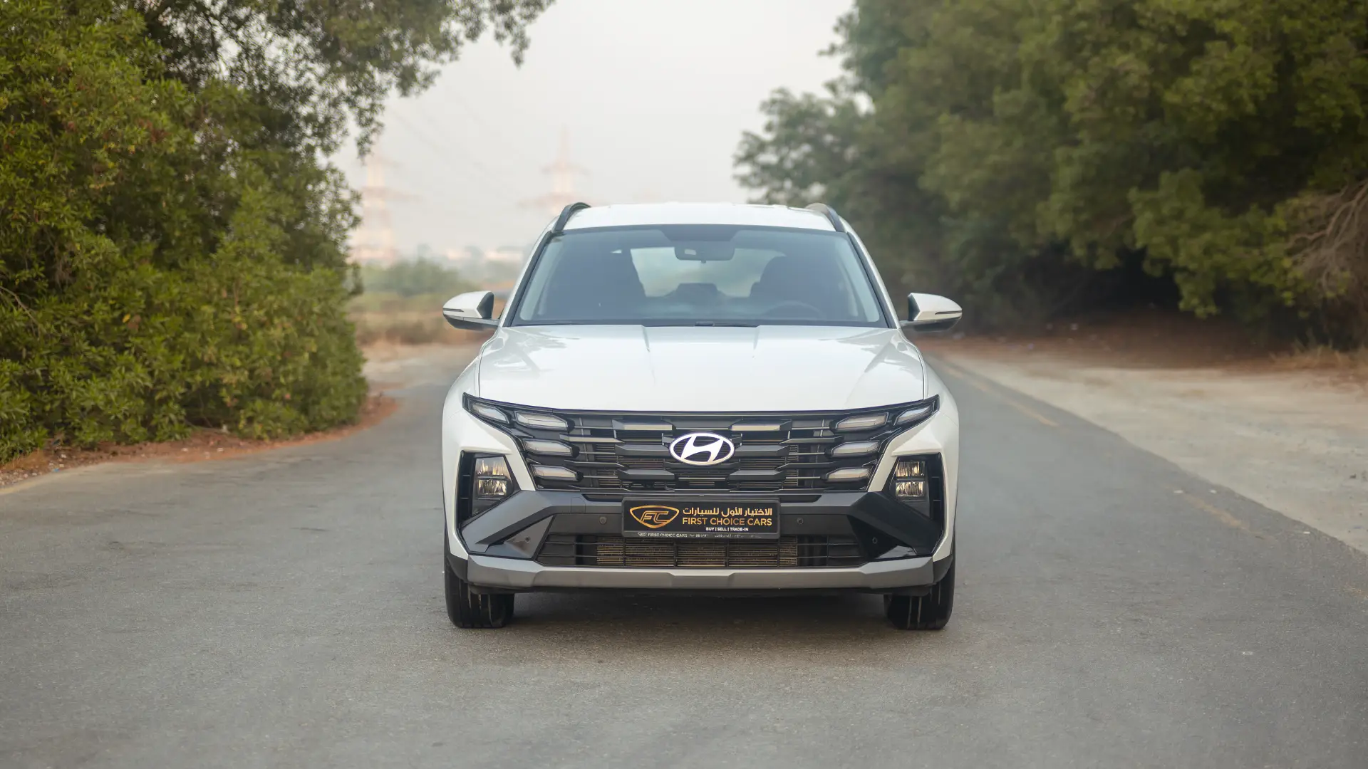 Used 2025 Hyundai Tucson Smart in White – Front View for Sale at First Choice Cars Dubai Sharjah