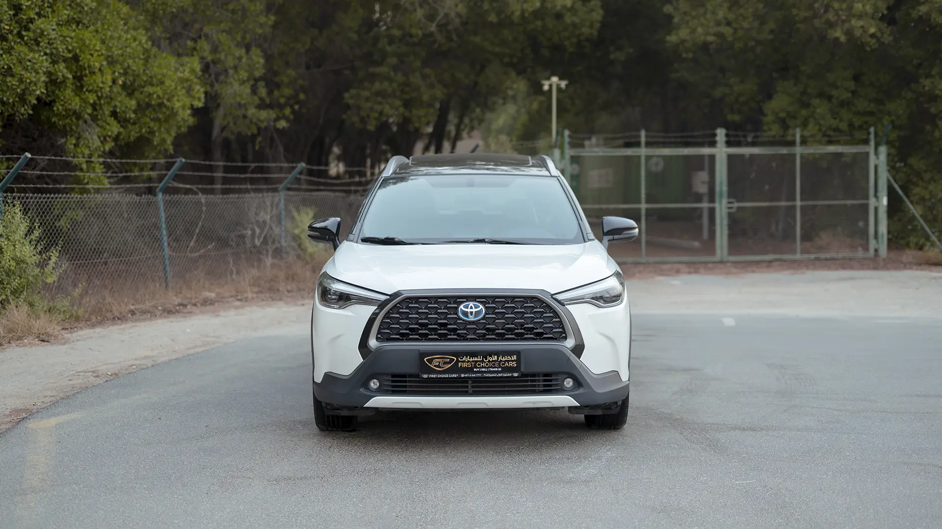 Used 2022 Toyota Corolla Cross GLi in White – Front View for Sale at First Choice Cars Dubai Sharjah