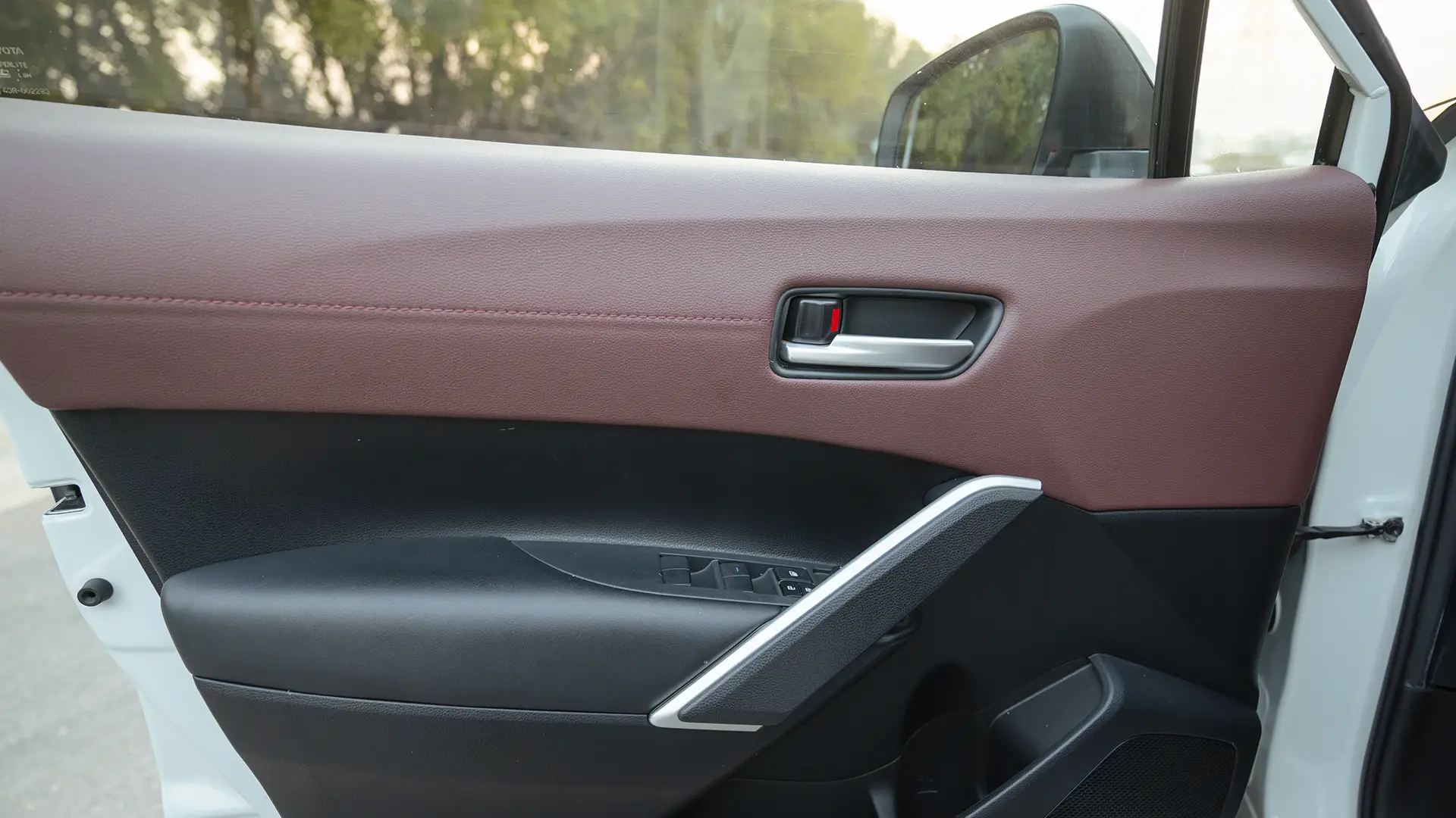 Used 2022 Toyota Corolla Cross GLi in White – Driver Door Panel Full View for Sale at First Choice Cars Dubai Sharjah