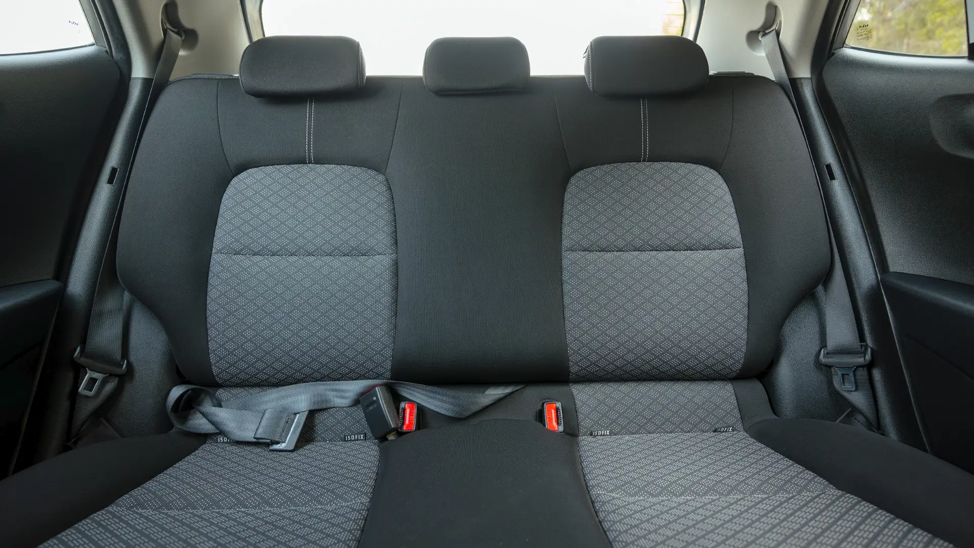 Used 2024 Kia Picanto LX in Grey – Rear Seat View for Sale at First Choice Cars Dubai Sharjah