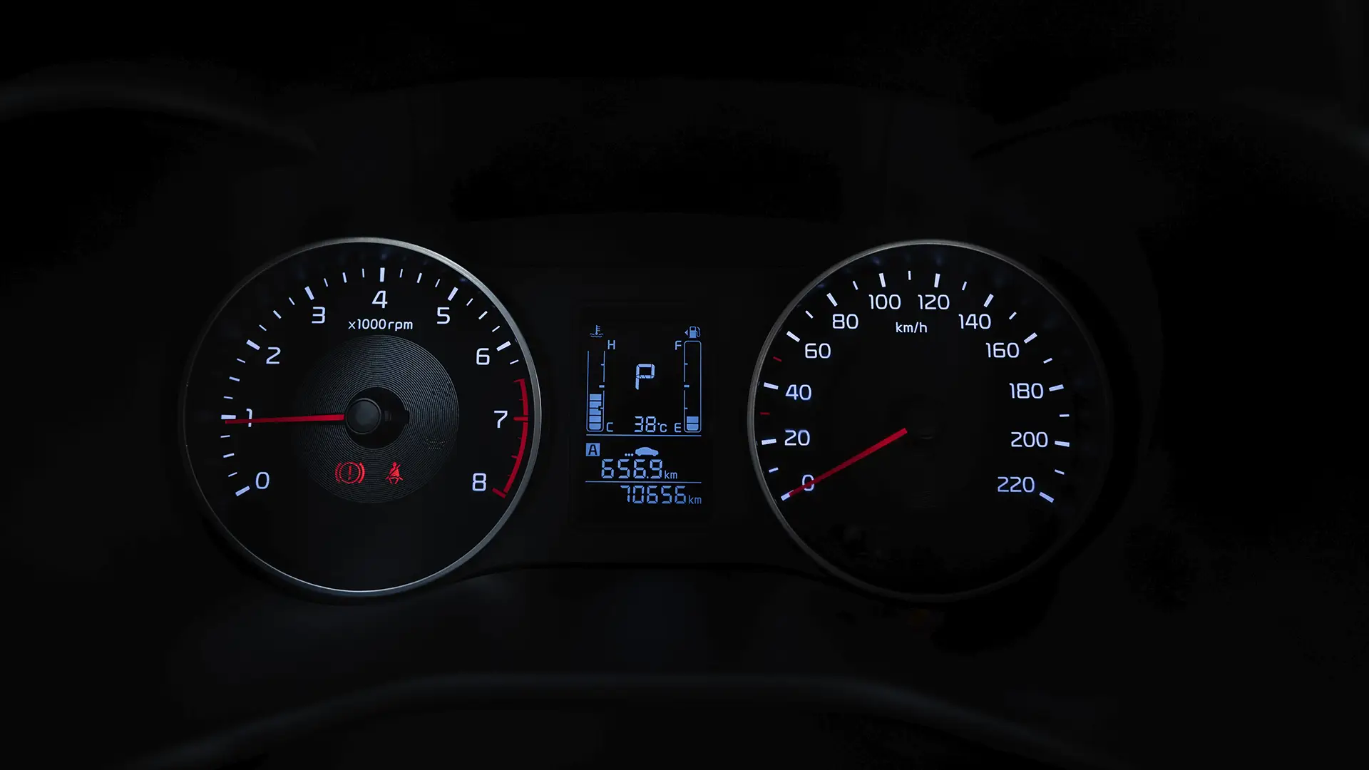 Used 2024 Kia Pegas EX in White – Odometer / Mileage Reading View for Sale at First Choice Cars Dubai Sharjah