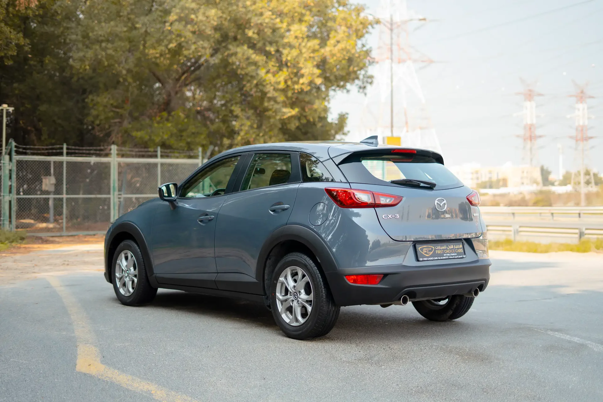 Used 2023 Mazda CX-3 GS in Blue – Left Back Diagonal (45°) View for Sale at First Choice Cars Dubai Sharjah