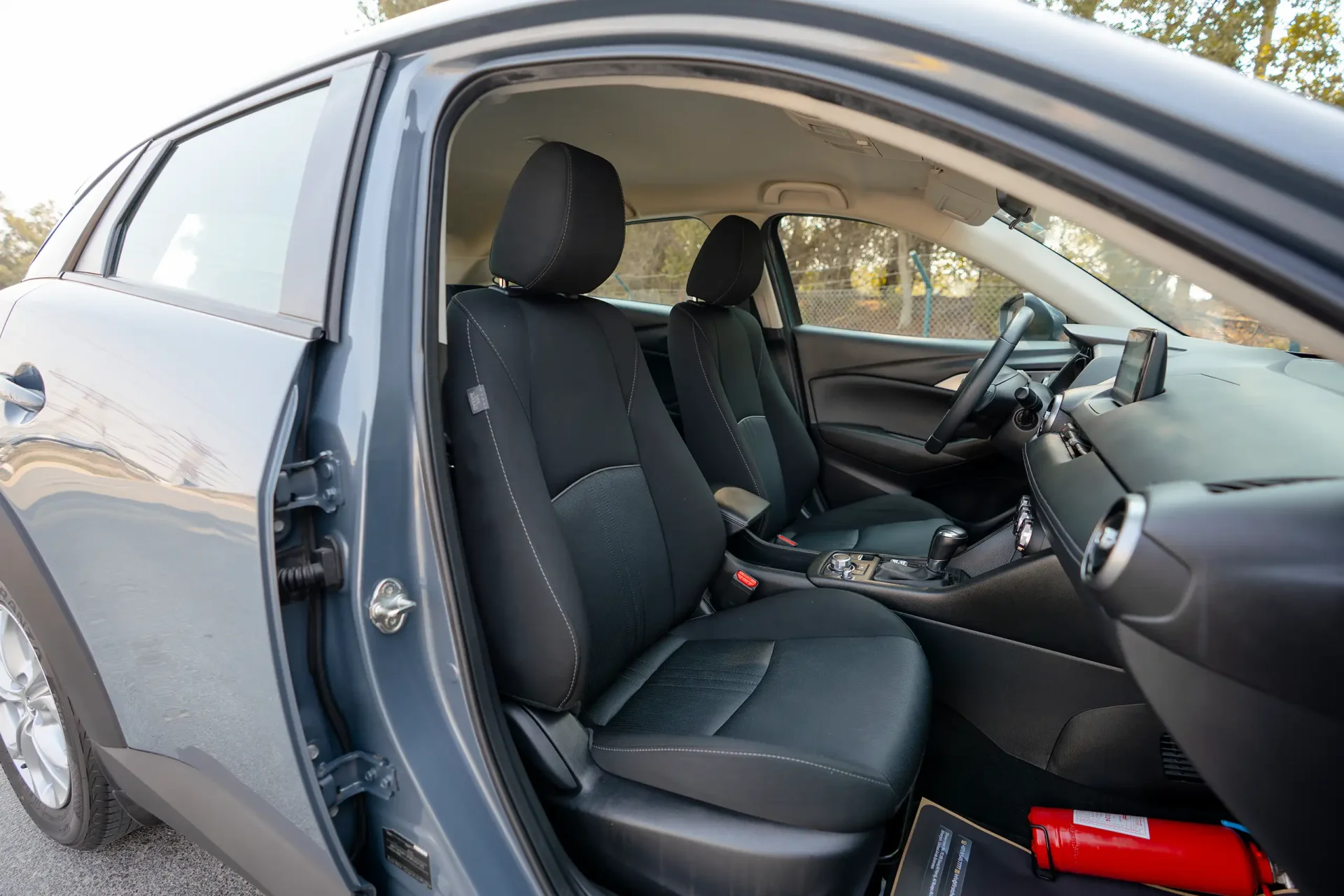Used 2023 Mazda CX-3 GS in Blue – Front Passenger Side Cabin View for Sale at First Choice Cars Dubai Sharjah