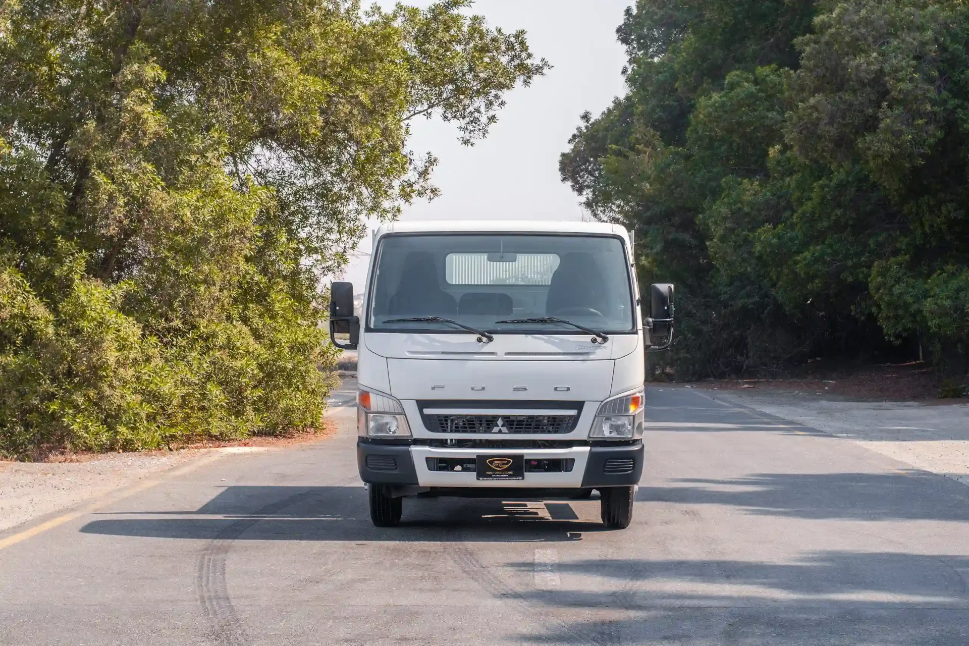 Used 2024 Mitsubishi Canter Tipper in White – Front View for Sale at First Choice Cars Dubai Sharjah