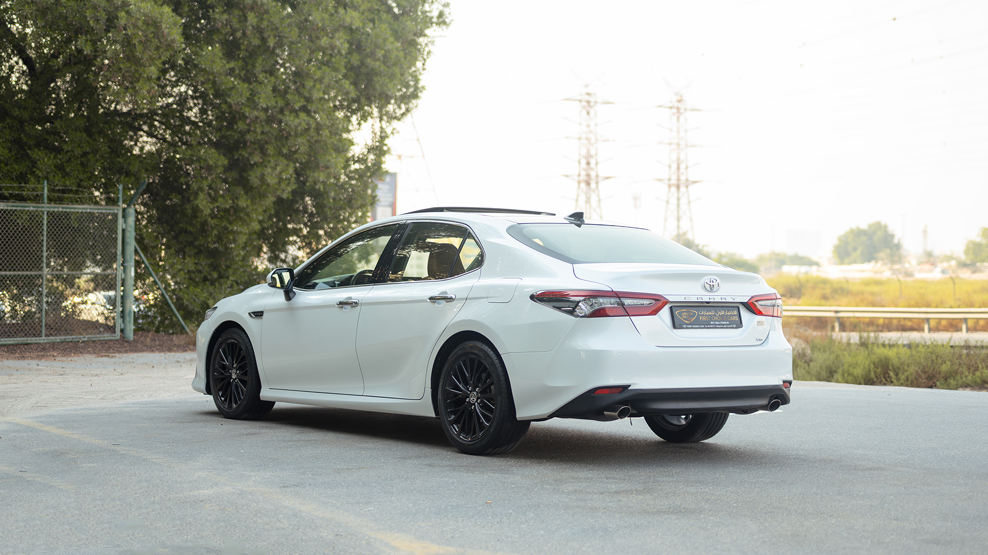 Used 2023 Toyota Camry 40th Anniversary in White – Right Back Diagonal (45°) View for Sale at First Choice Cars Dubai Sharjah