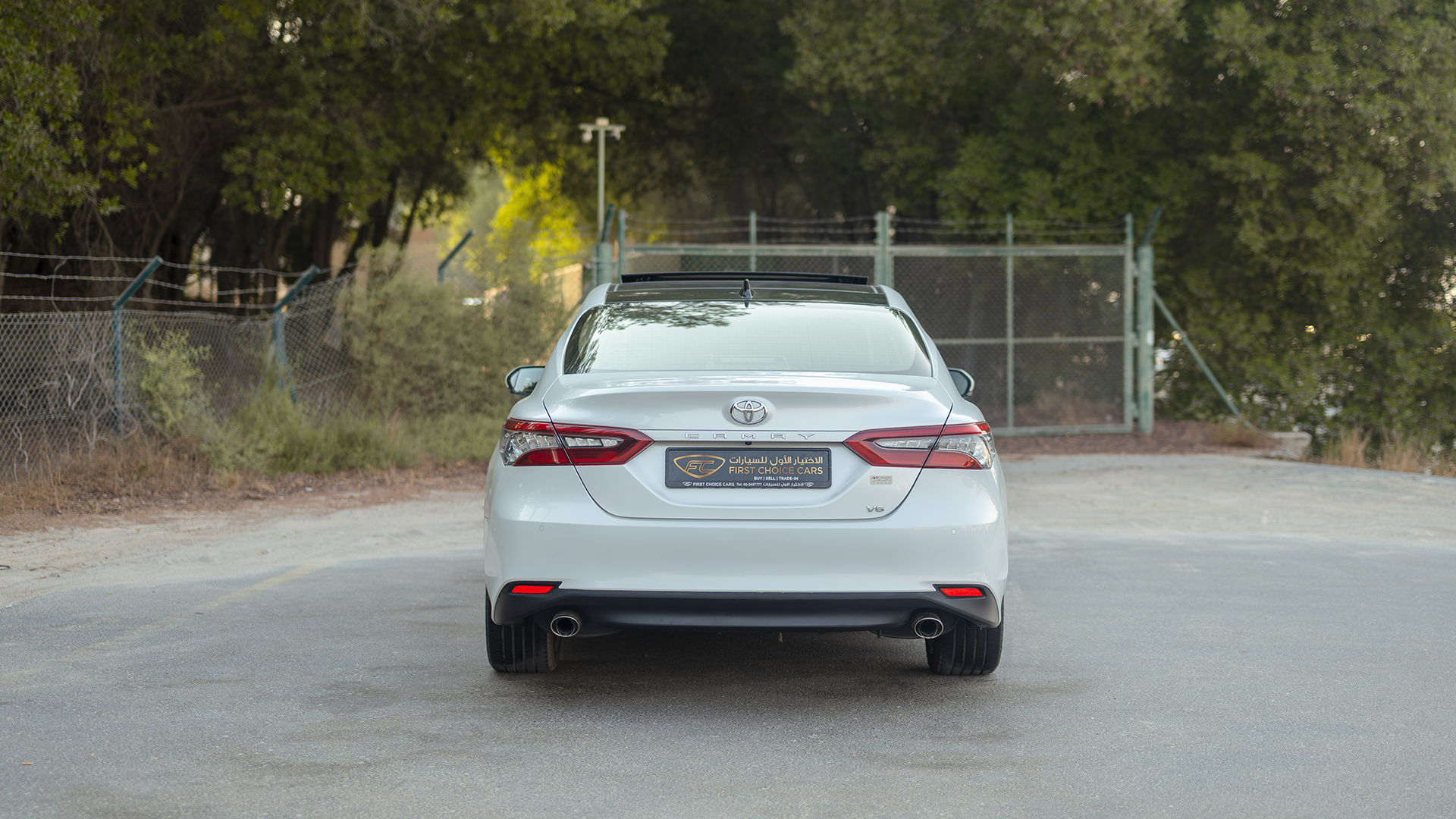 Used 2023 Toyota Camry 40th Anniversary in White – Back/Rear View for Sale at First Choice Cars Dubai Sharjah