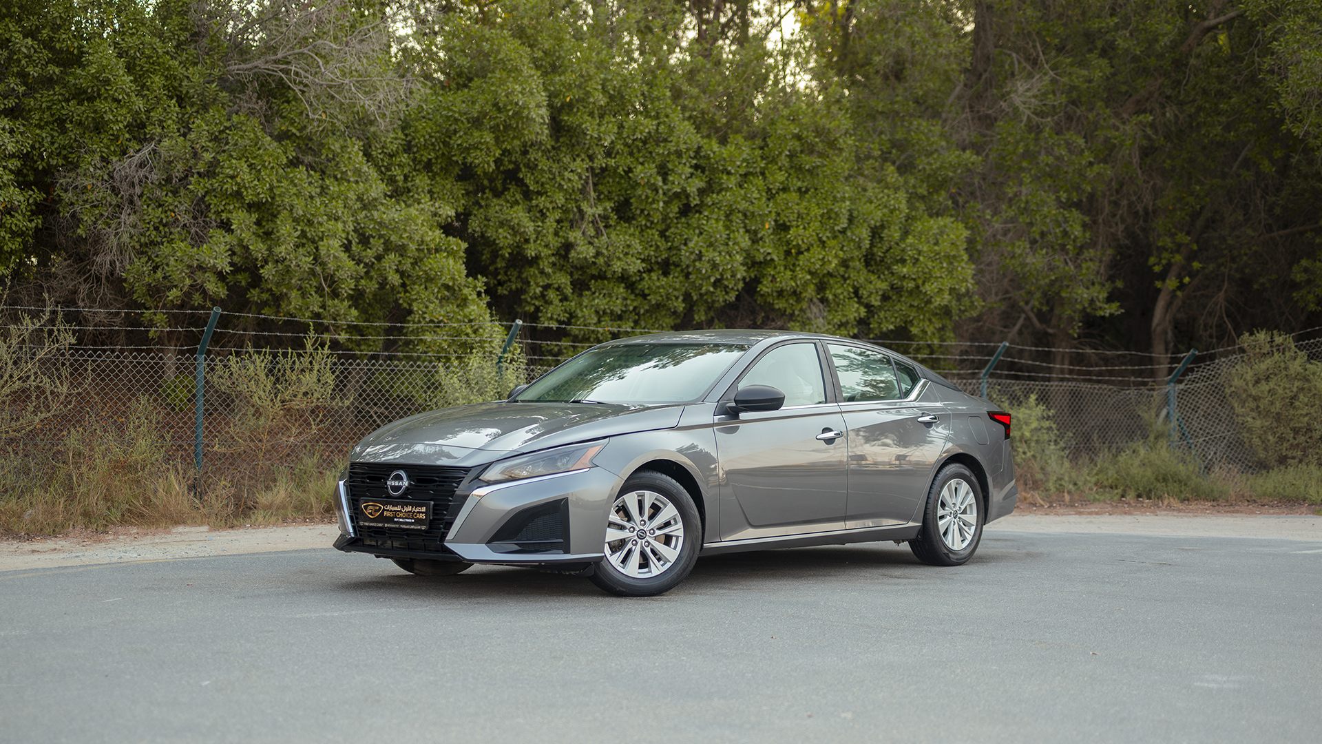 Used 2024 Nissan Altima S in Grey – Left Front Diagonal (45°) View for Sale at First Choice Cars Dubai Sharjah