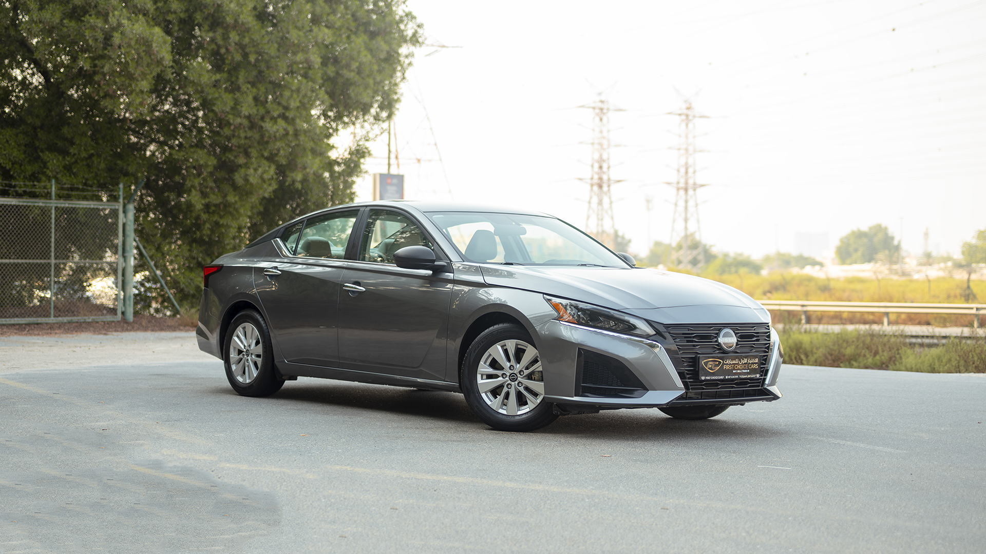 Used 2024 Nissan Altima S in Grey – Right Front Diagonal (45°) View for Sale at First Choice Cars Dubai Sharjah