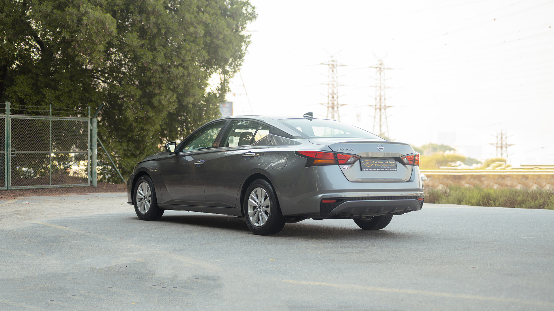 Used 2024 Nissan Altima S in Grey – Left Back Diagonal (45°) View for Sale at First Choice Cars Dubai Sharjah