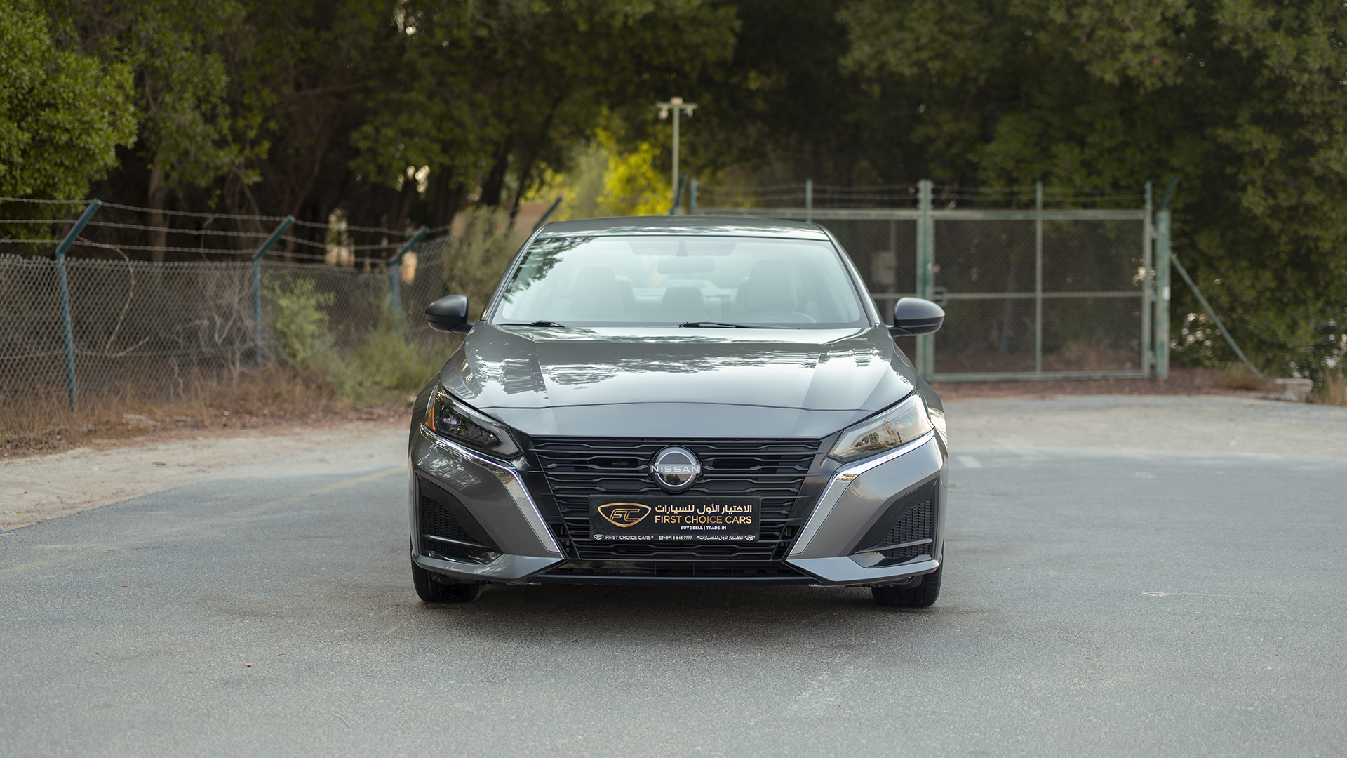 Used 2024 Nissan Altima S in Grey – Front View for Sale at First Choice Cars Dubai Sharjah