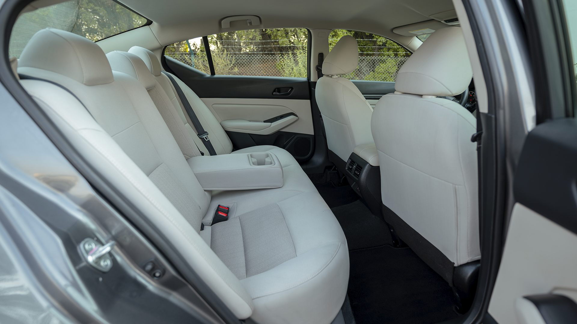 Used 2024 Nissan Altima S in Grey – Rear Passenger Side Cabin View for Sale at First Choice Cars Dubai Sharjah