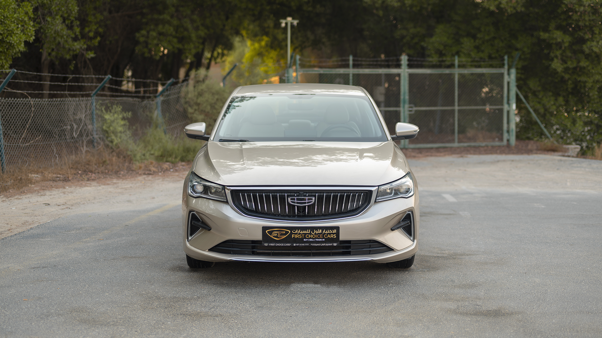 Used 2024 Geely Emgrand GS in Gold – Front View for Sale at First Choice Cars Dubai Sharjah
