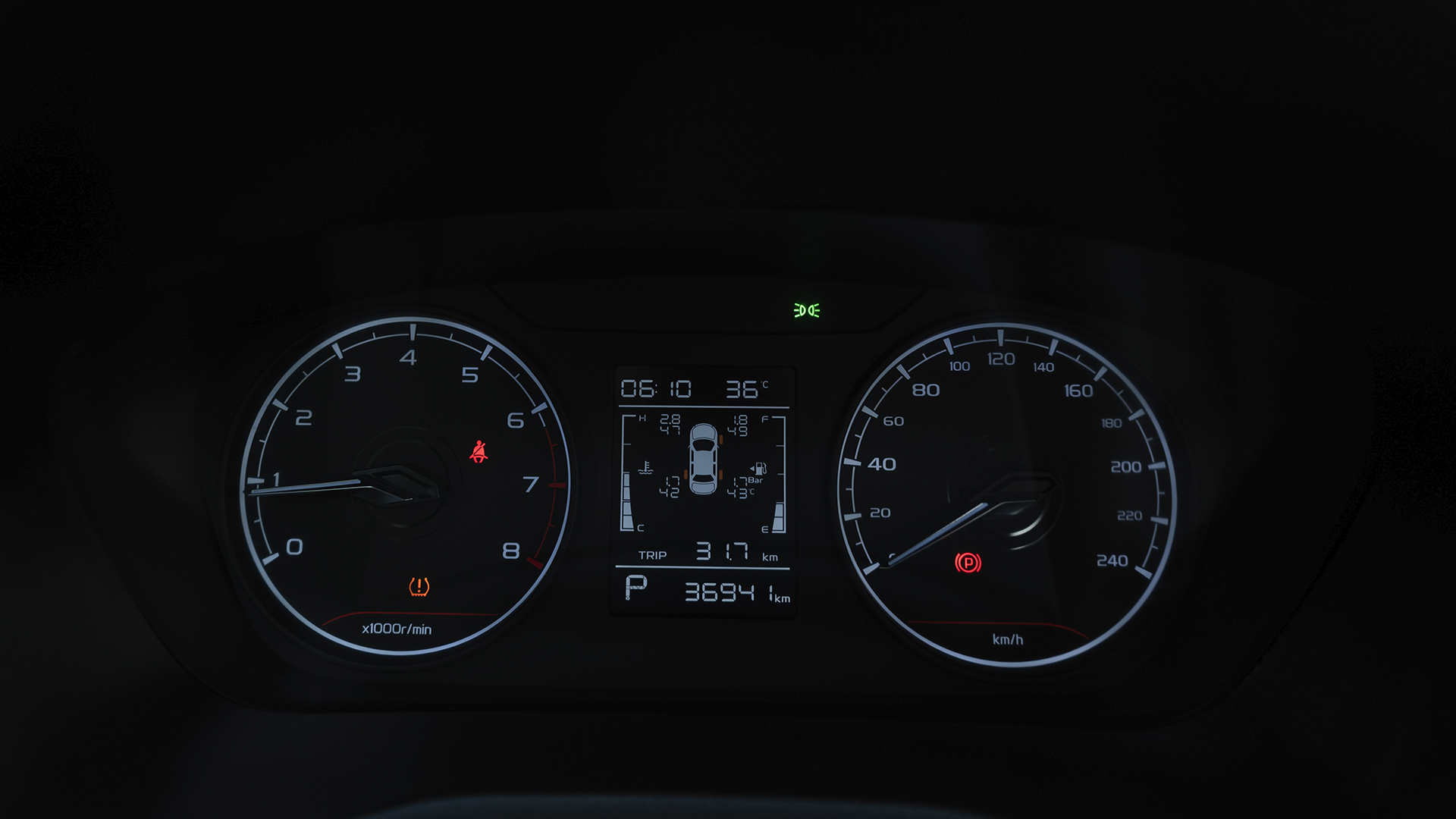 Used 2024 Geely Emgrand GS in Gold – Odometer / Mileage Reading View for Sale at First Choice Cars Dubai Sharjah