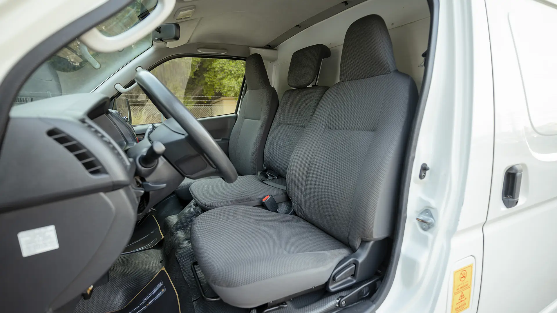 Used 2022 Toyota Hiace GL Standard Roof in White – Front Driver Side Cabin View
