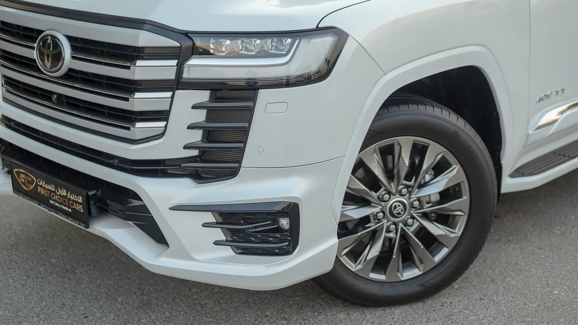 Used 2024 Toyota Land Cruiser VXR in White – Headlight Close-up