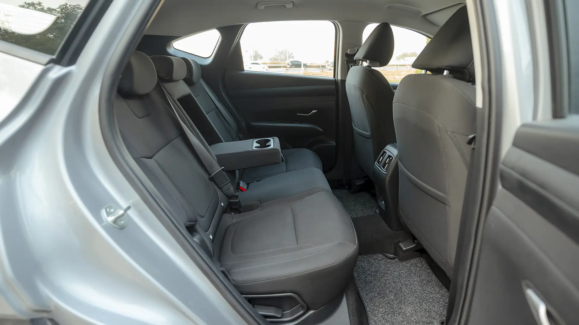 Used 2025 Hyundai Tucson Smart in Silver – Rear Passenger Side Cabin View