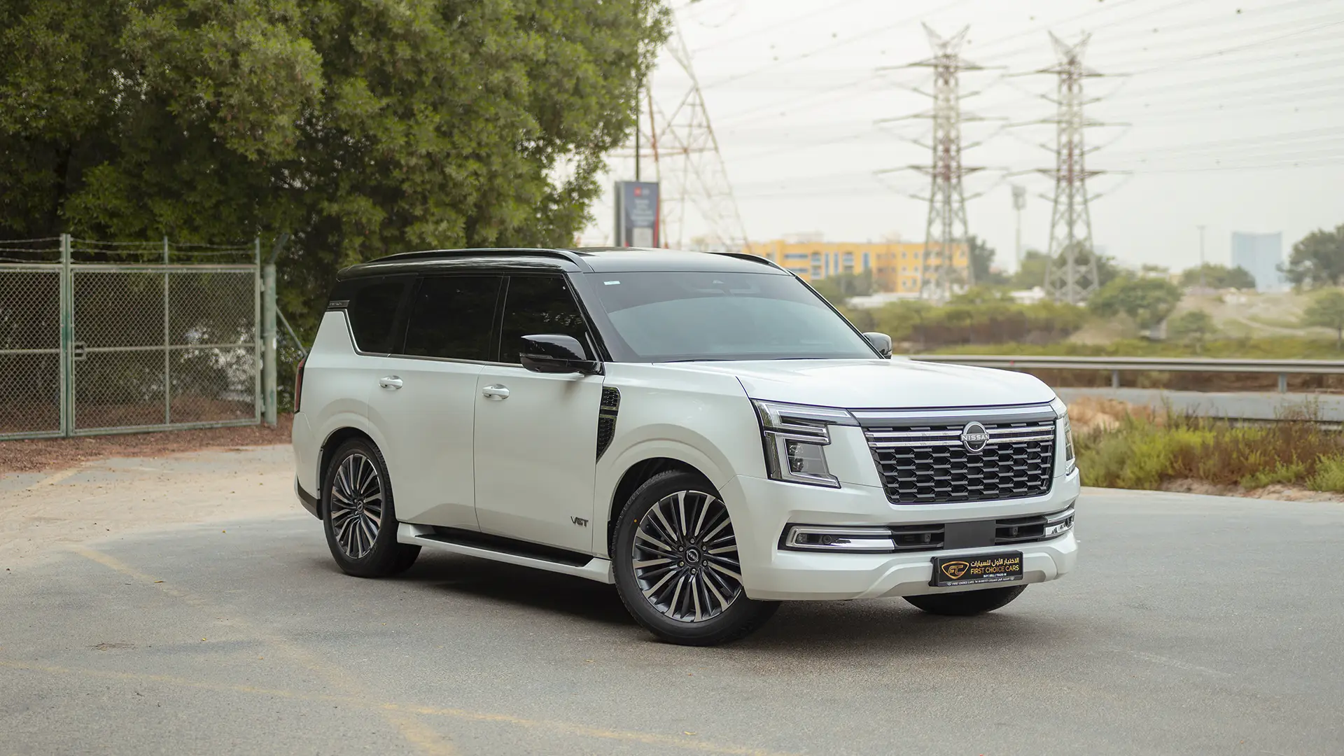 Used 2026 Nissan Patrol LE Platinum City in White – Right Front Diagonal (45°) View