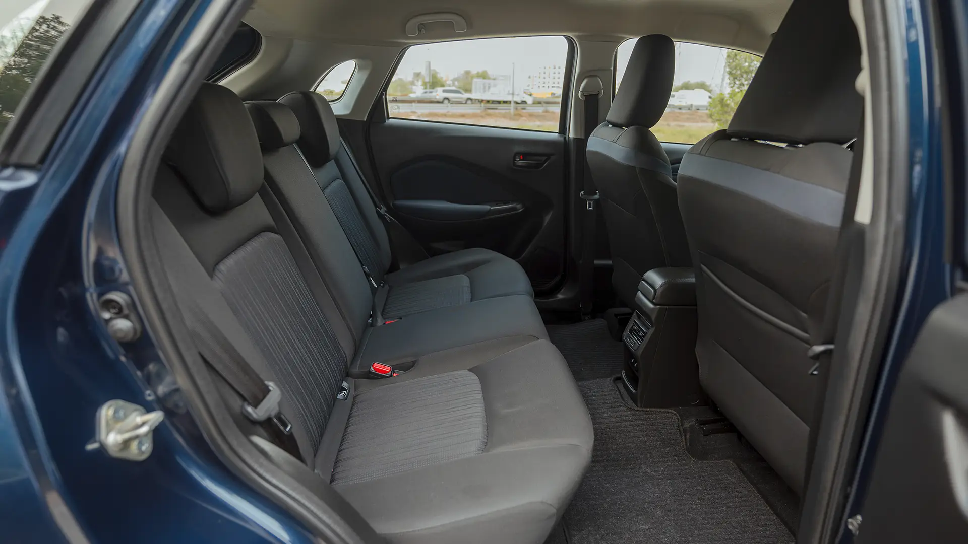 Used 2025 Suzuki Baleno GL in Blue – Rear Passenger Side Cabin View